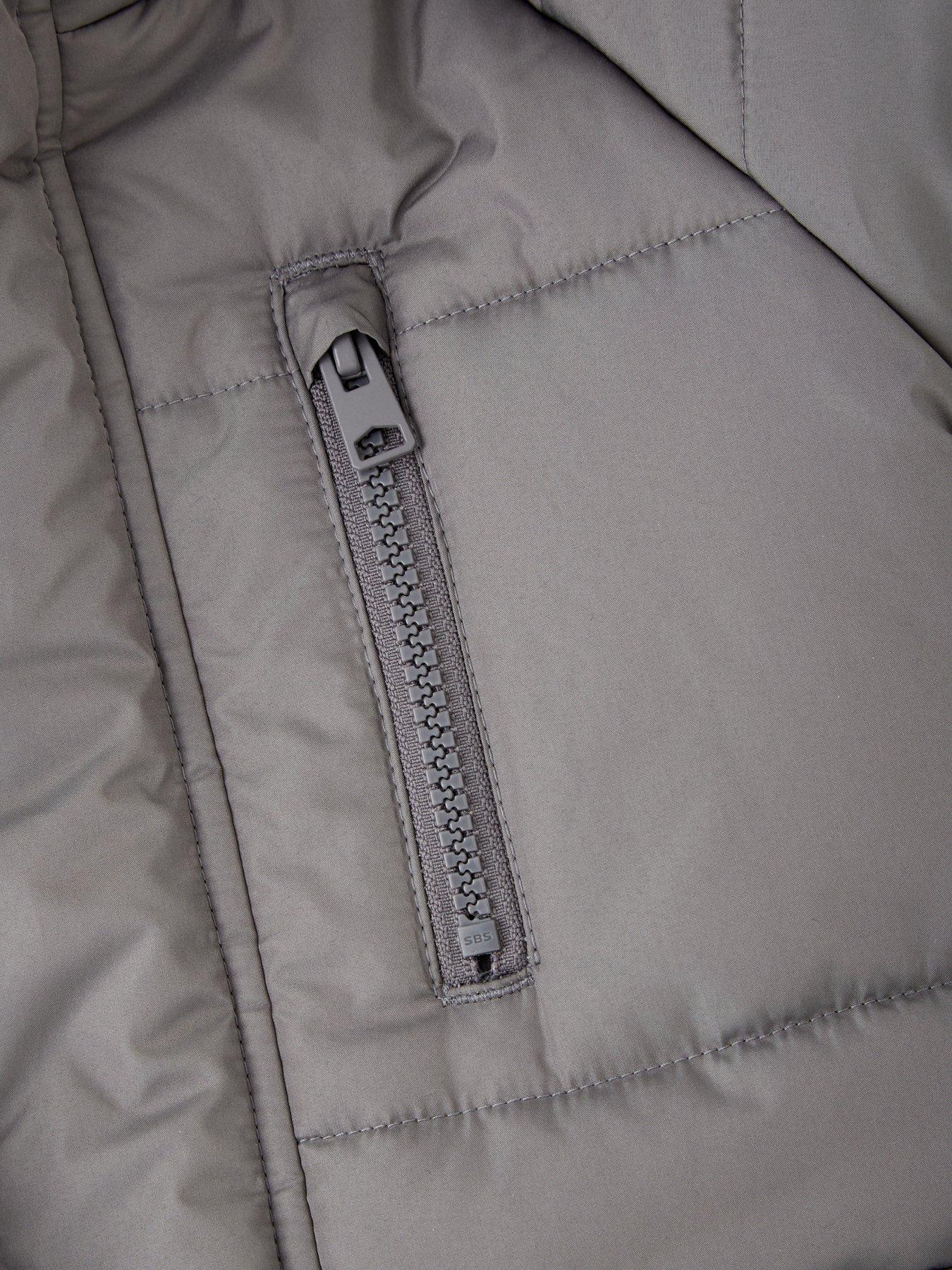  image of mini-v-by-very-boys-hooded-padded-coat-grey