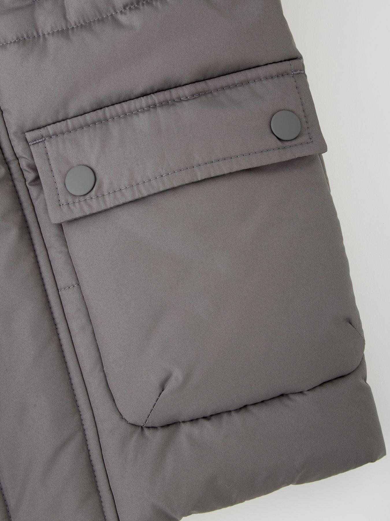  image of mini-v-by-very-boys-hooded-padded-coat-grey