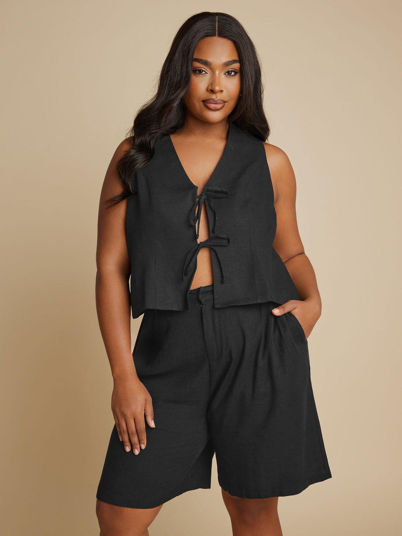 undefined Curve Linen Bermuda Short