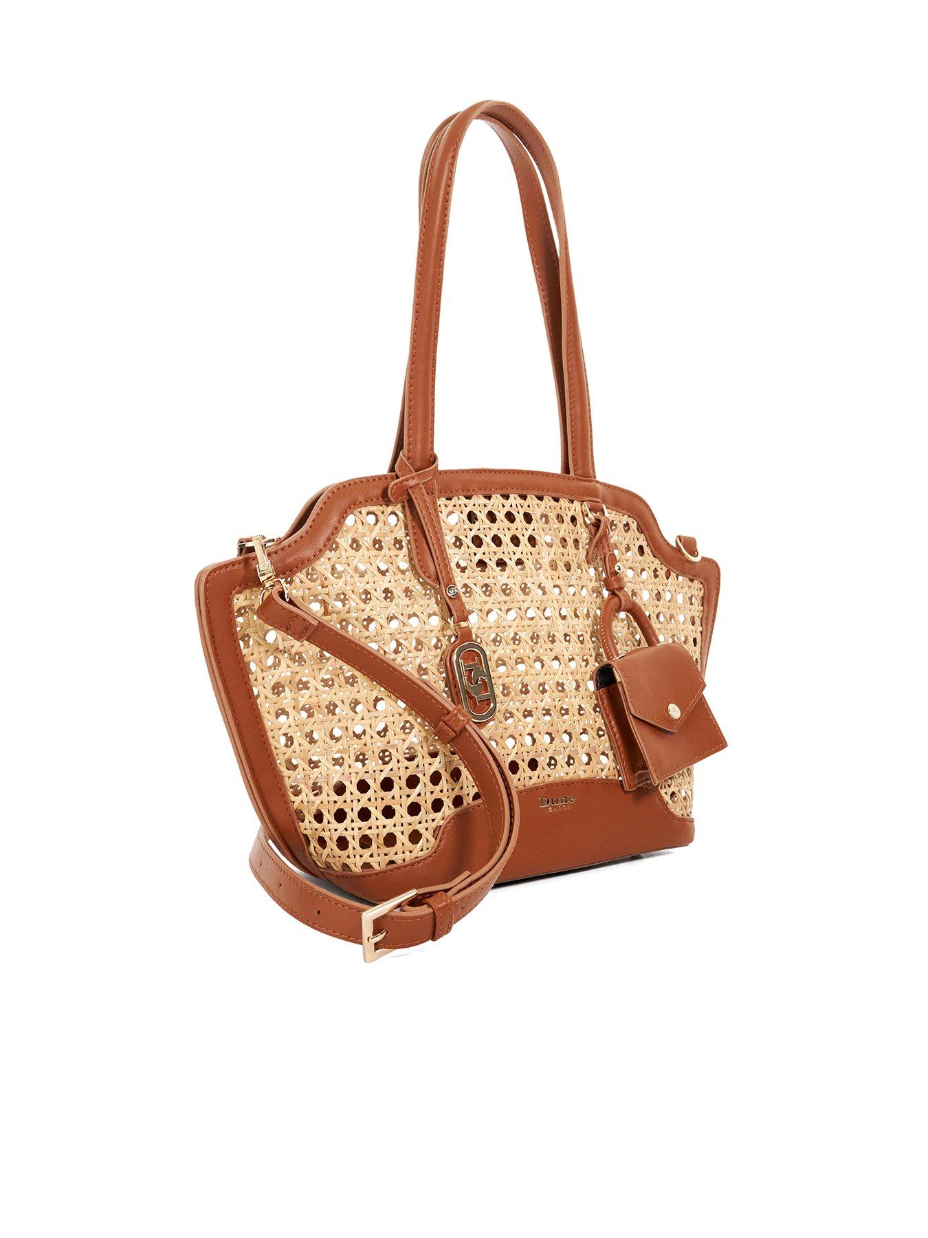  image of dune-london-dinidecided-long-handle-shoulder-bag-natural-rattan