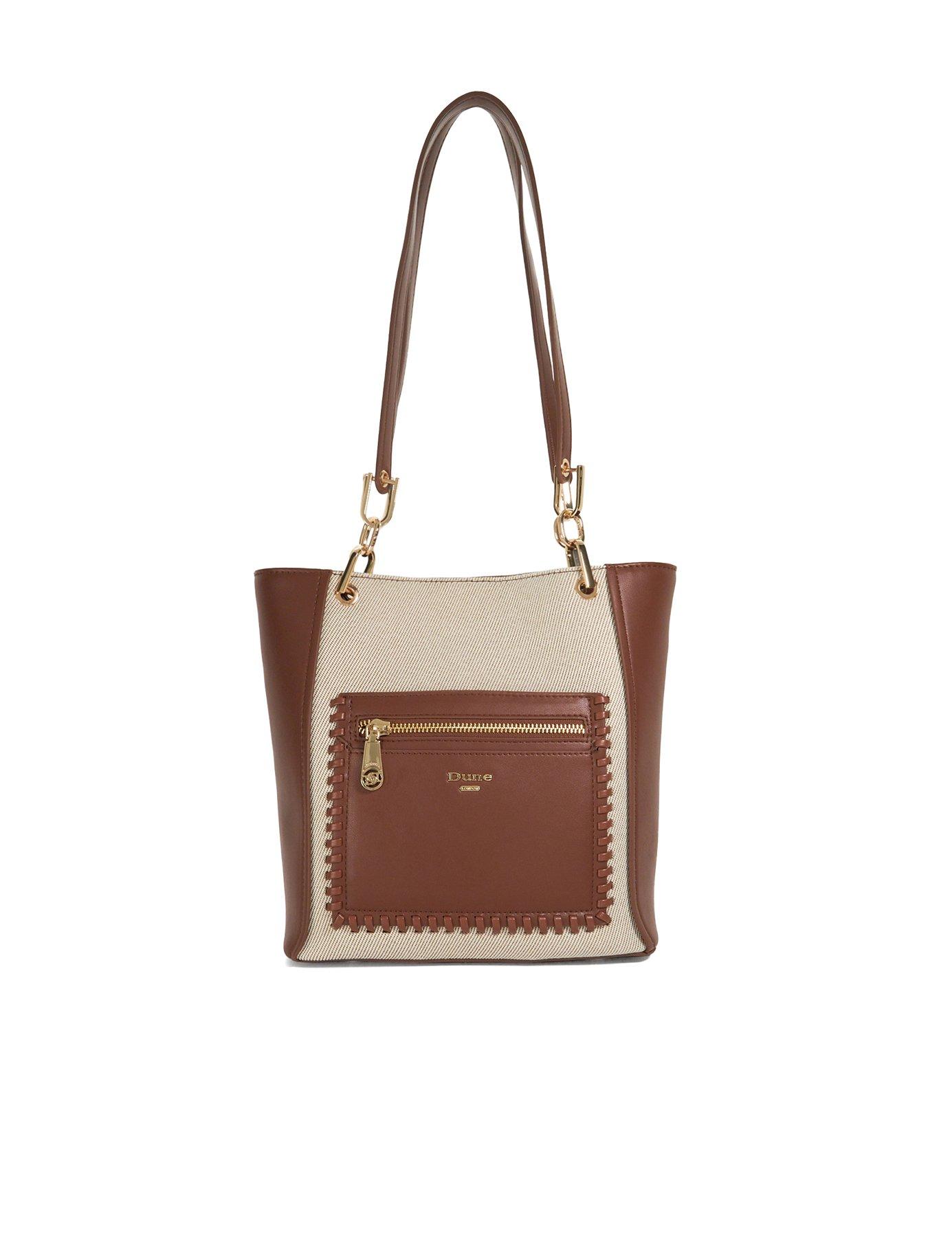dune-london-duckie-long-handle-logo-tote-tan