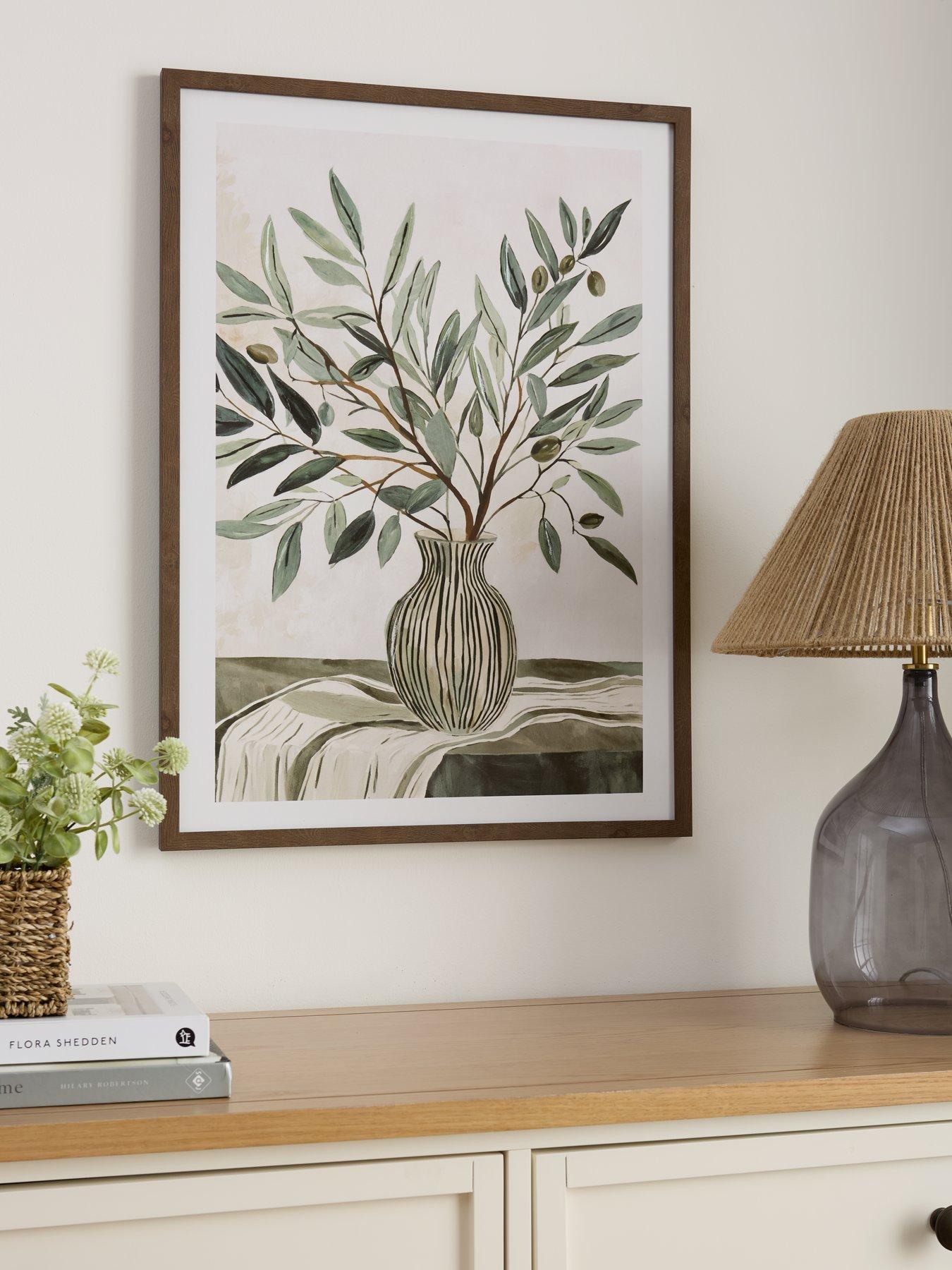 The Very Collection Framed Olive Vase Printed Canvas 50x70cm - FSC® Certified