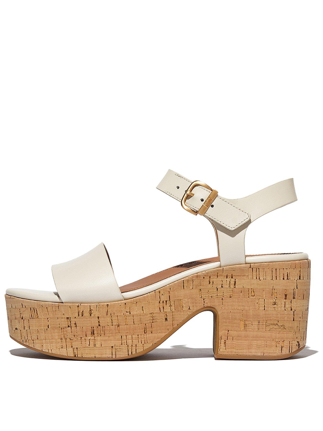 undefined Platfforms Leather/cork Heeled Ankle-strap Sandals - Paris Beige