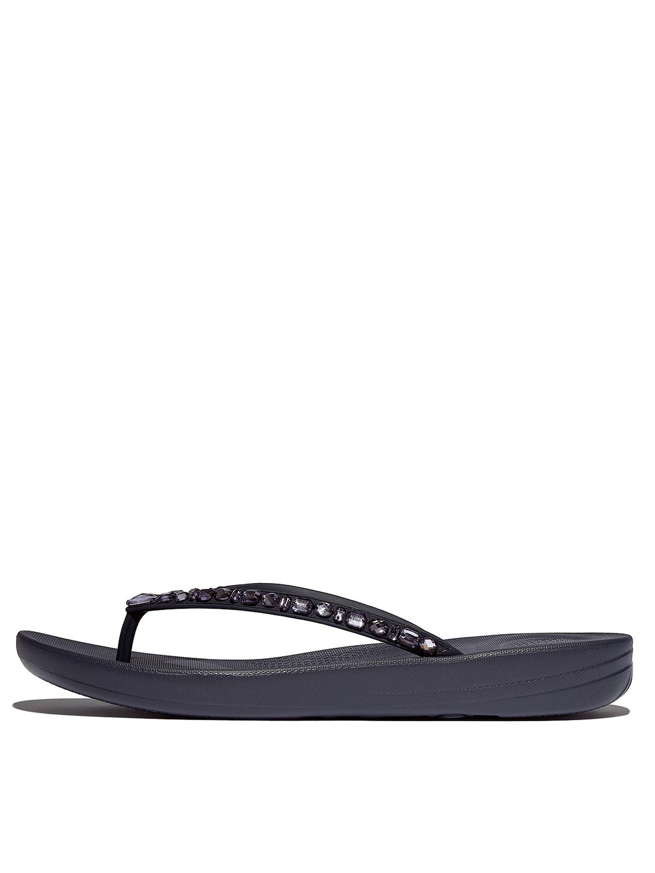 FitFlop Iqushion Multi-crystal Ergonomic Flip-flops - Midnight Navy