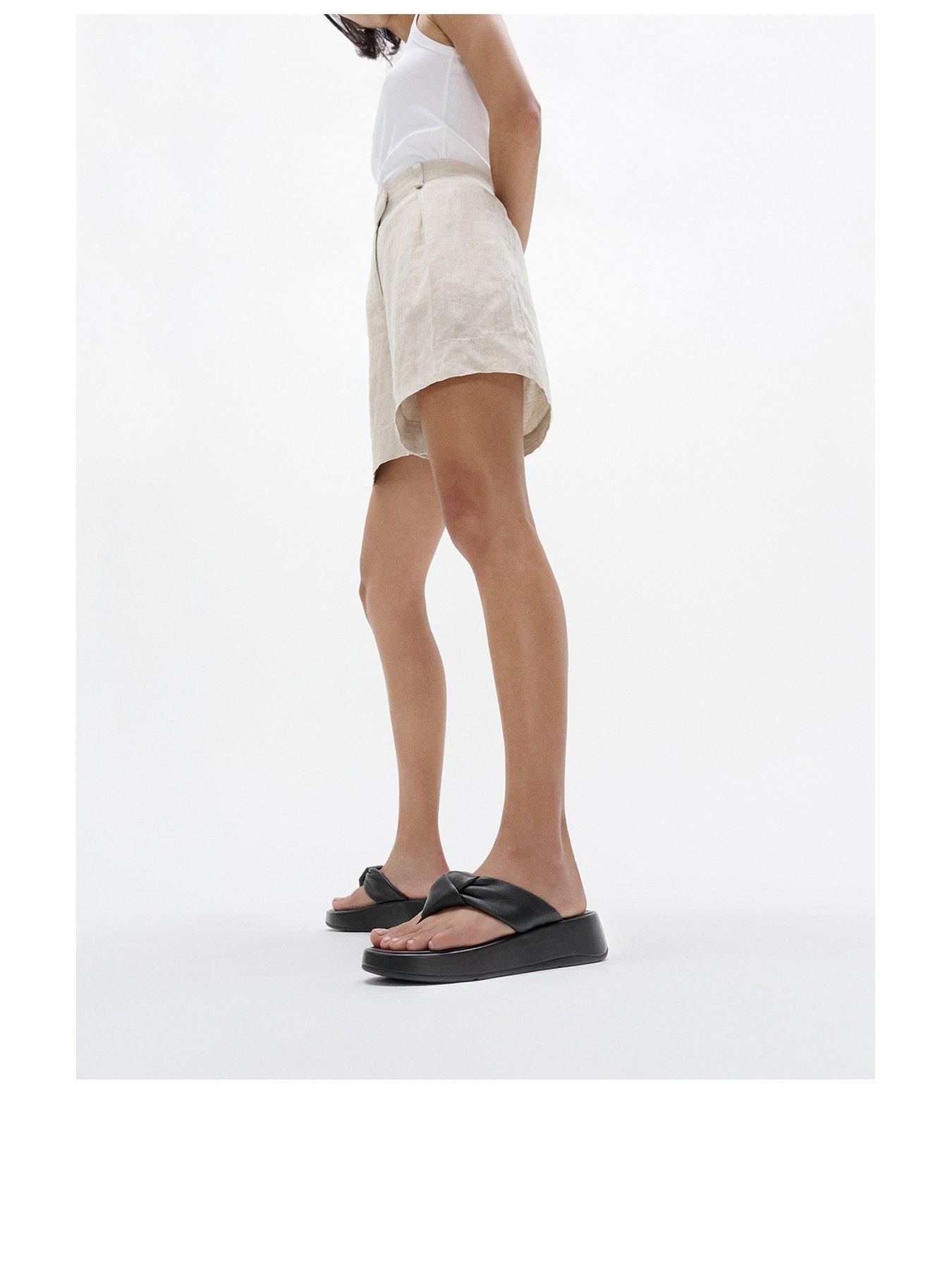  image of fitflop-f-mode-knot-soft-leather-flatform-toe-post-sandals-all-black