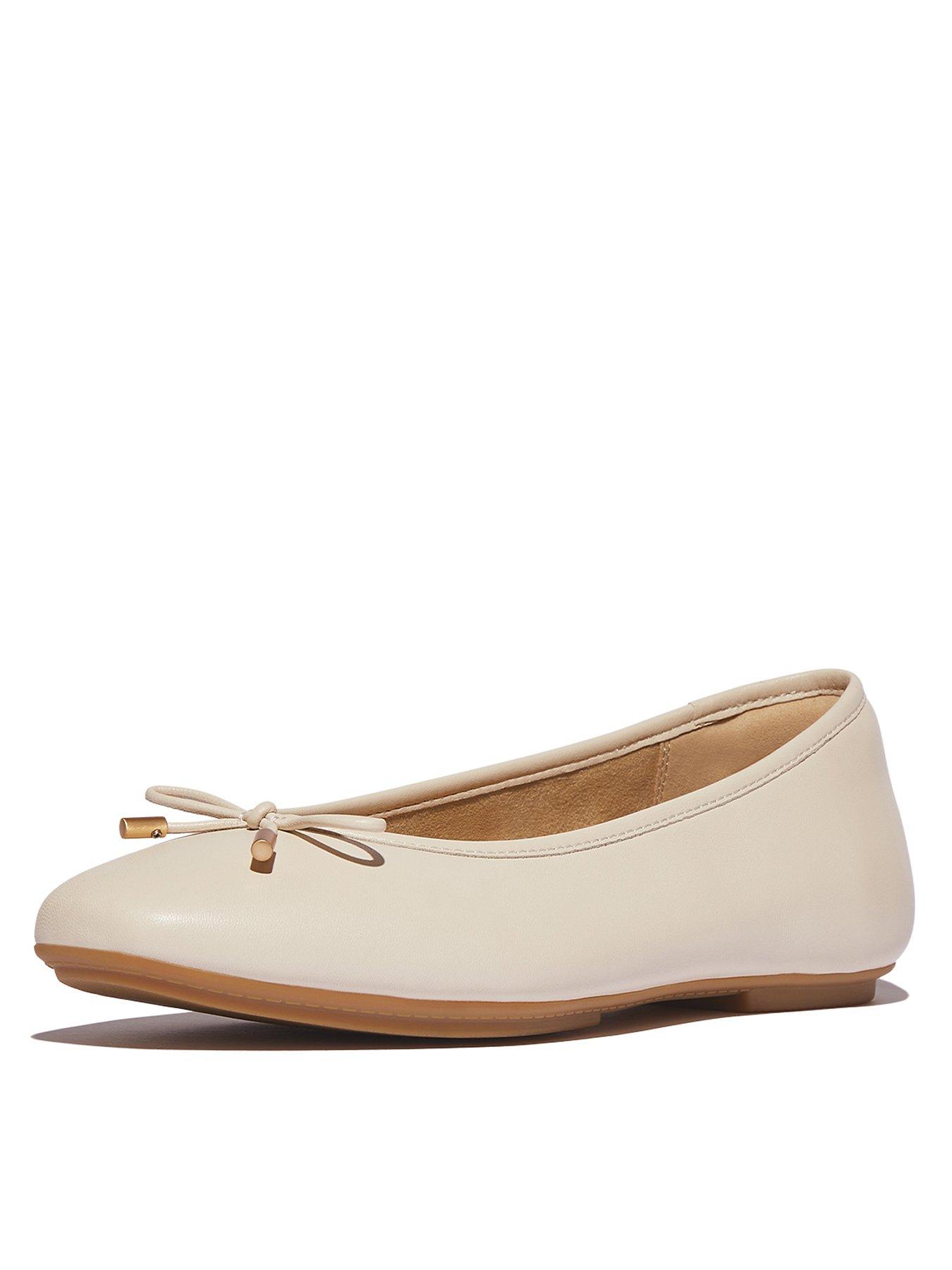 image of fitflop-delicato-bow-soft-leather-ballet-flats-paris-beige