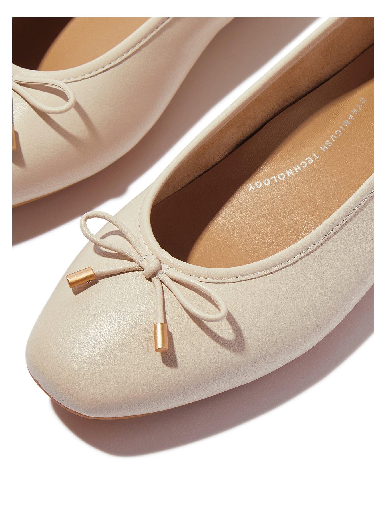  image of fitflop-delicato-bow-soft-leather-ballet-flats-paris-beige