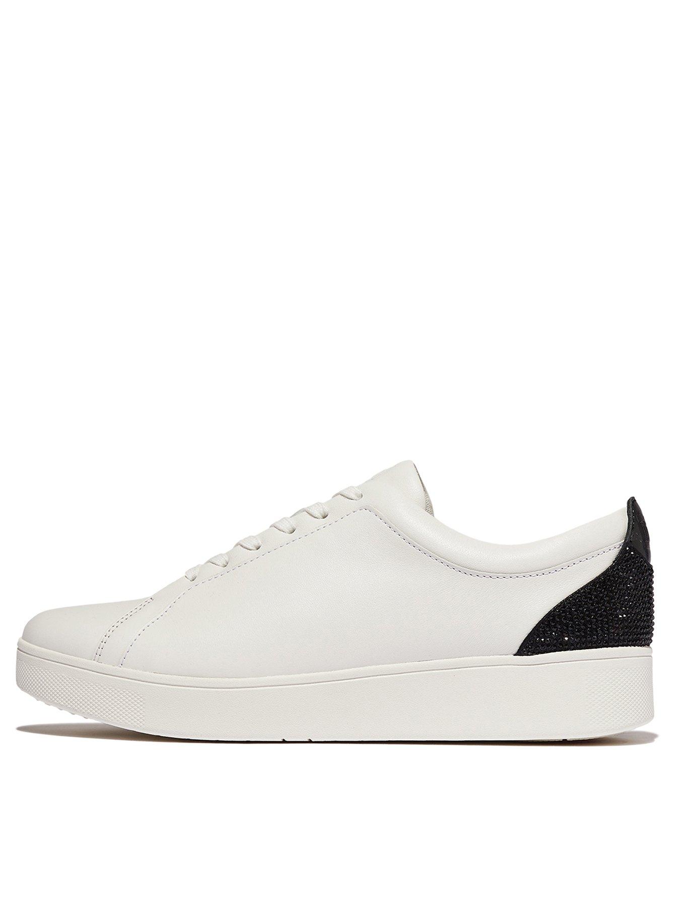  image of fitflop-rally-crystal-backtab-leather-trainer-white