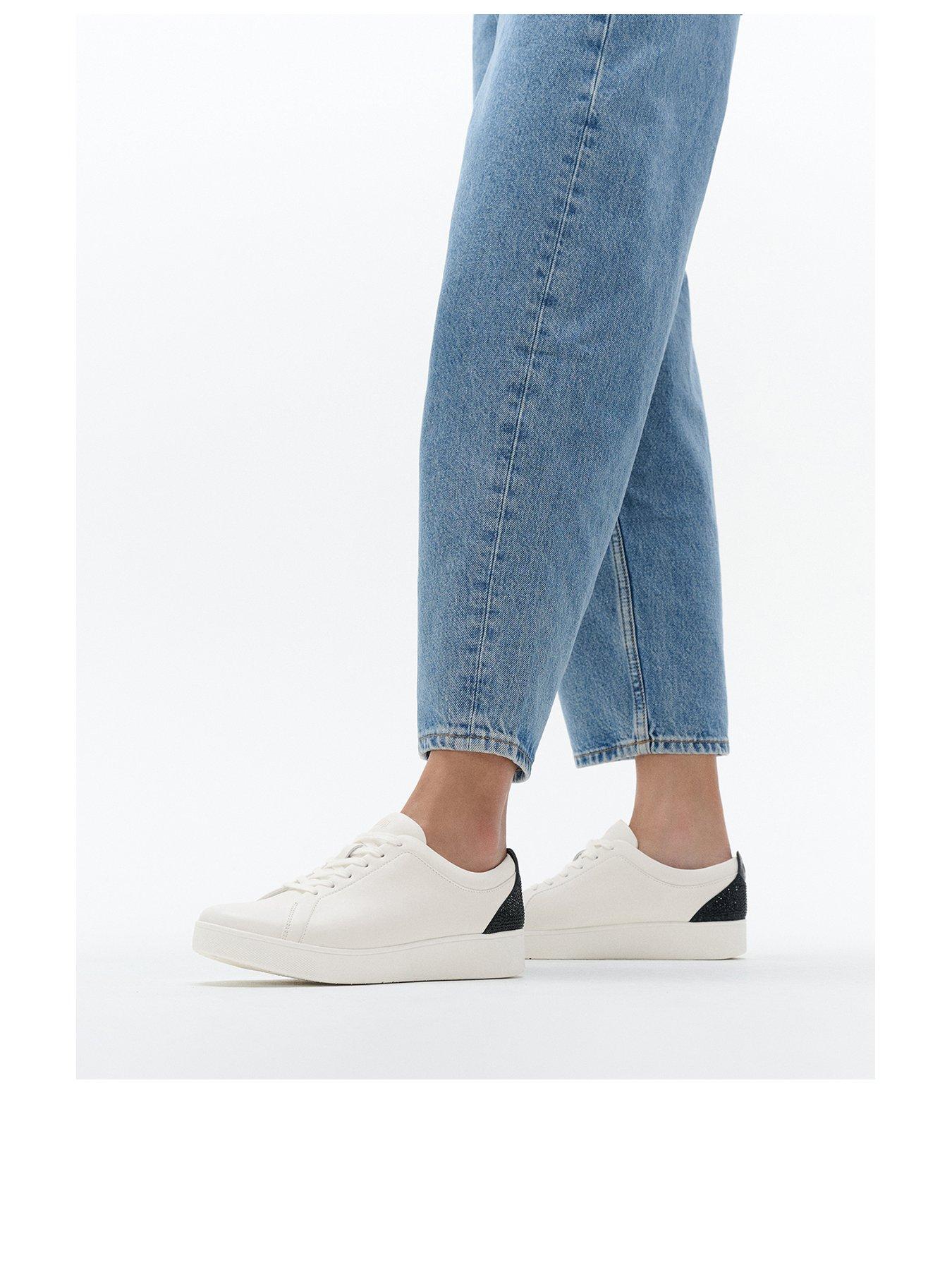  image of fitflop-rally-crystal-backtab-leather-trainer-white