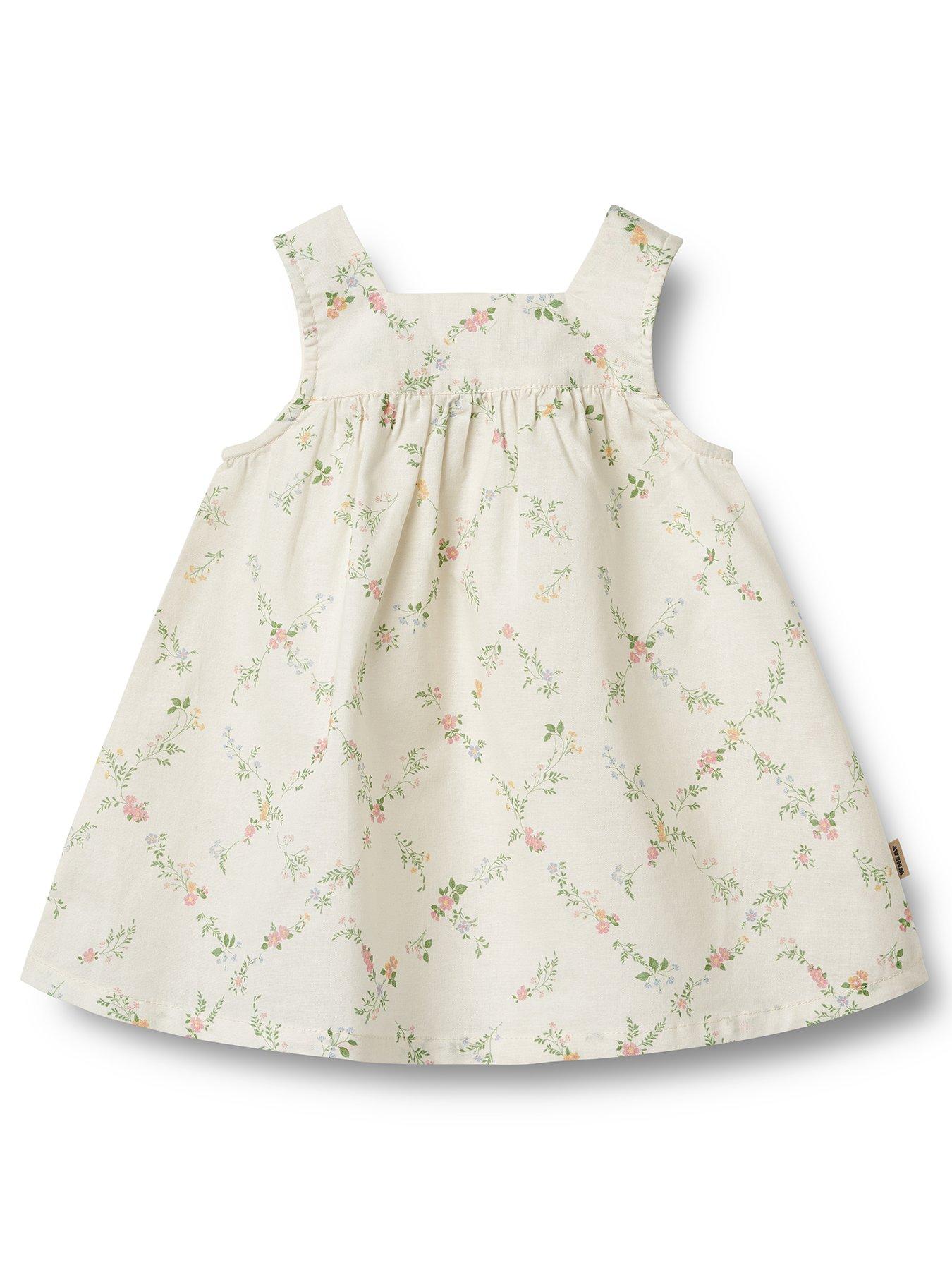 Wheat Baby Girls Ayla Sleeveless Floral Dress - Cream