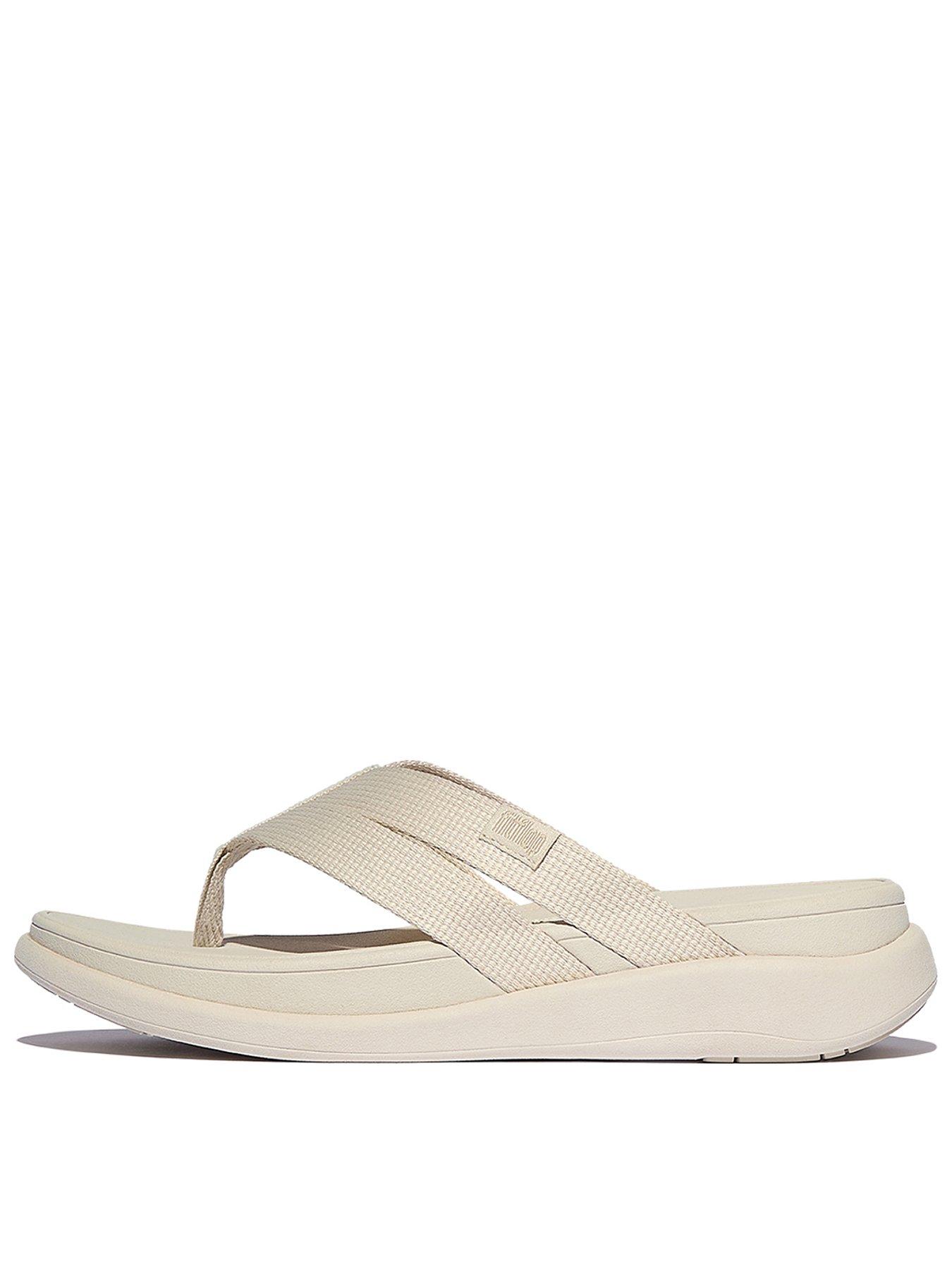 Image 1 of 5 of FitFlop F-Mode Go Webbing Flatform Strappy Flip-Flops - Beige