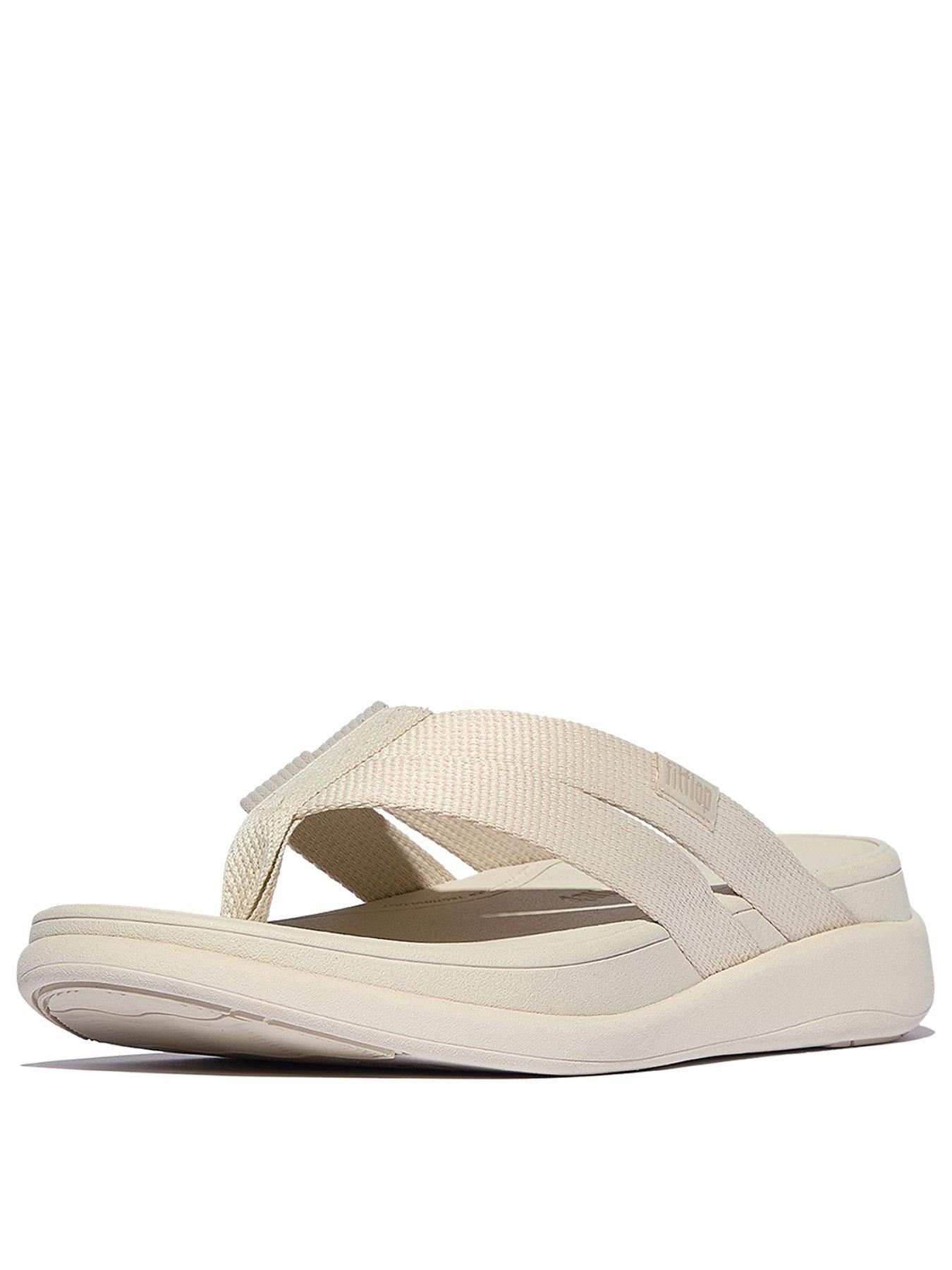 Image 2 of 5 of FitFlop F-Mode Go Webbing Flatform Strappy Flip-Flops - Beige