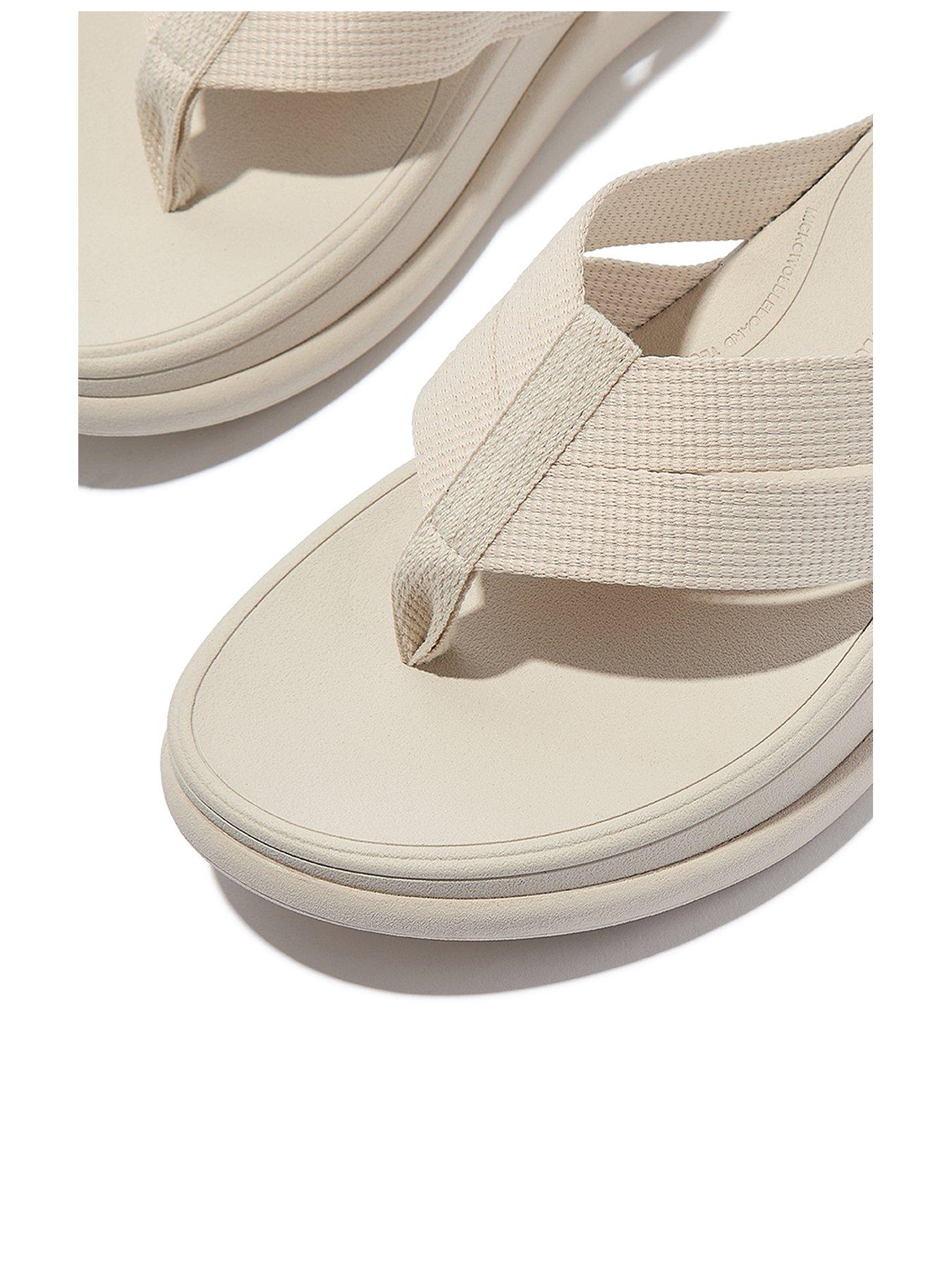 Image 3 of 5 of FitFlop F-Mode Go Webbing Flatform Strappy Flip-Flops - Beige