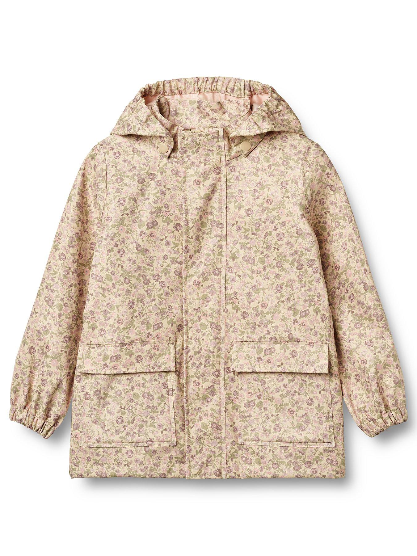 Wheat Girls Sibling Printed Rain Jacket - Cream