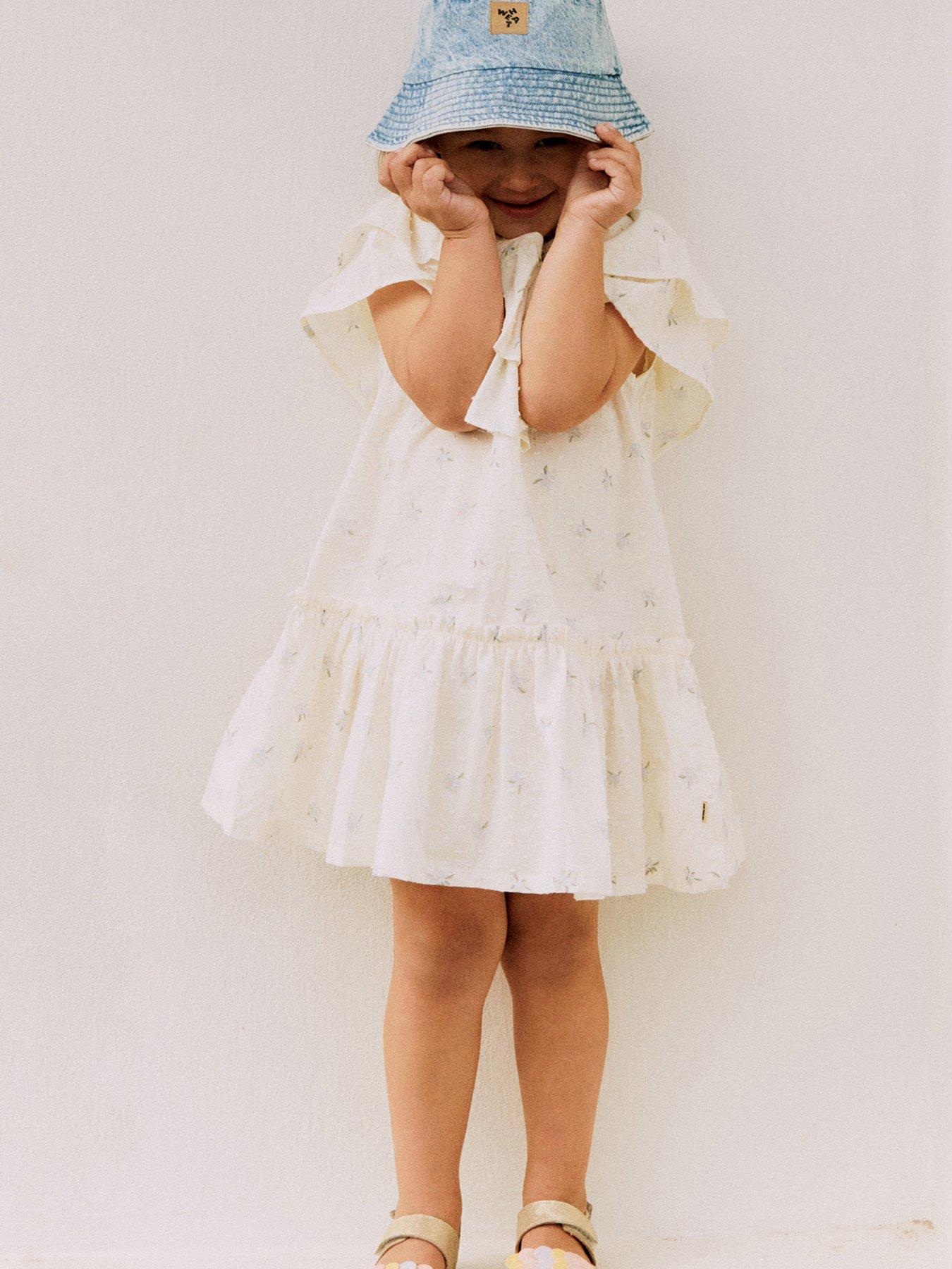 Wheat Girls Sibling Floral Dress - Cream