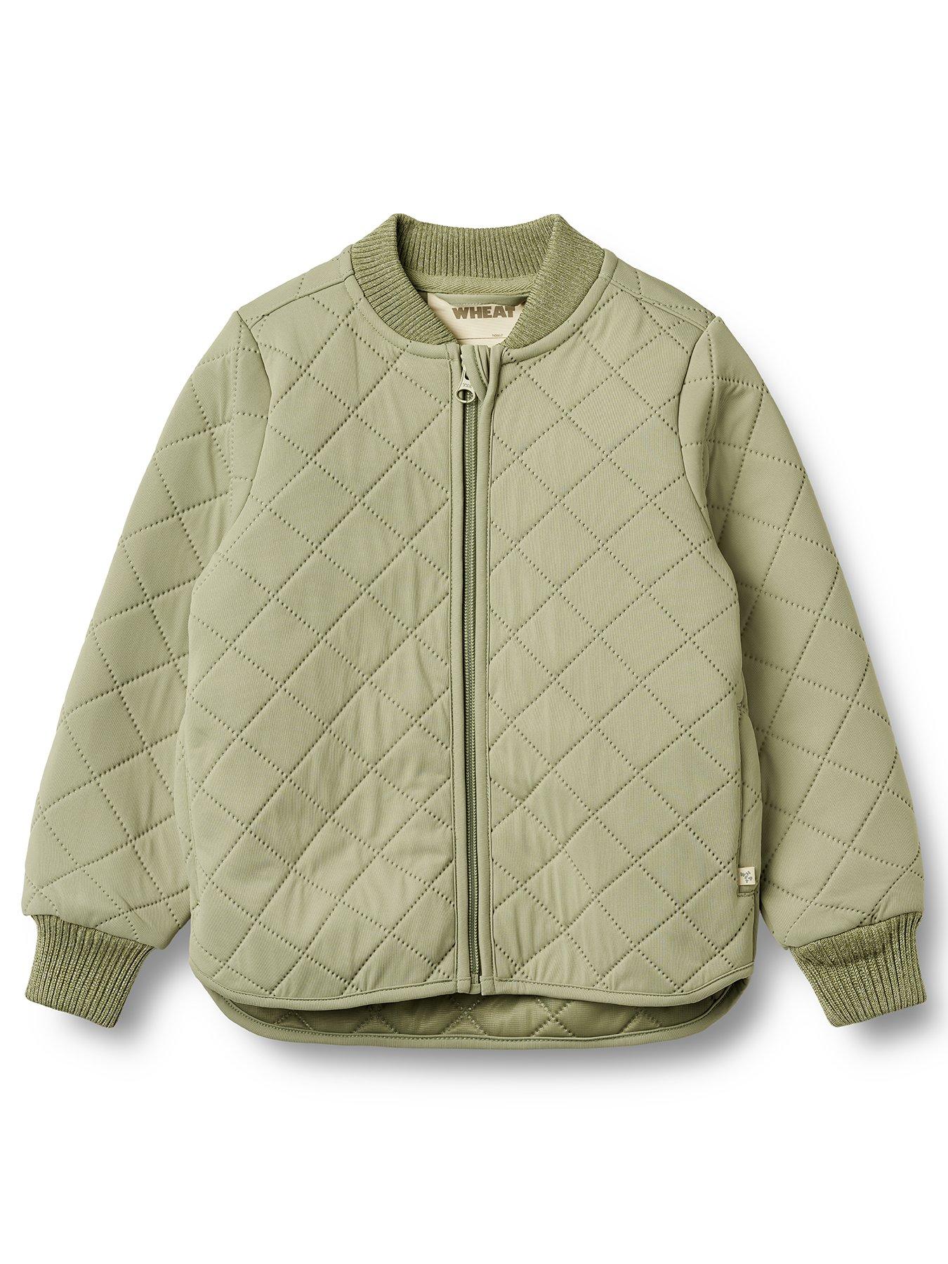 Wheat Unisex Kids Sibling Quilted Jacket - Green
