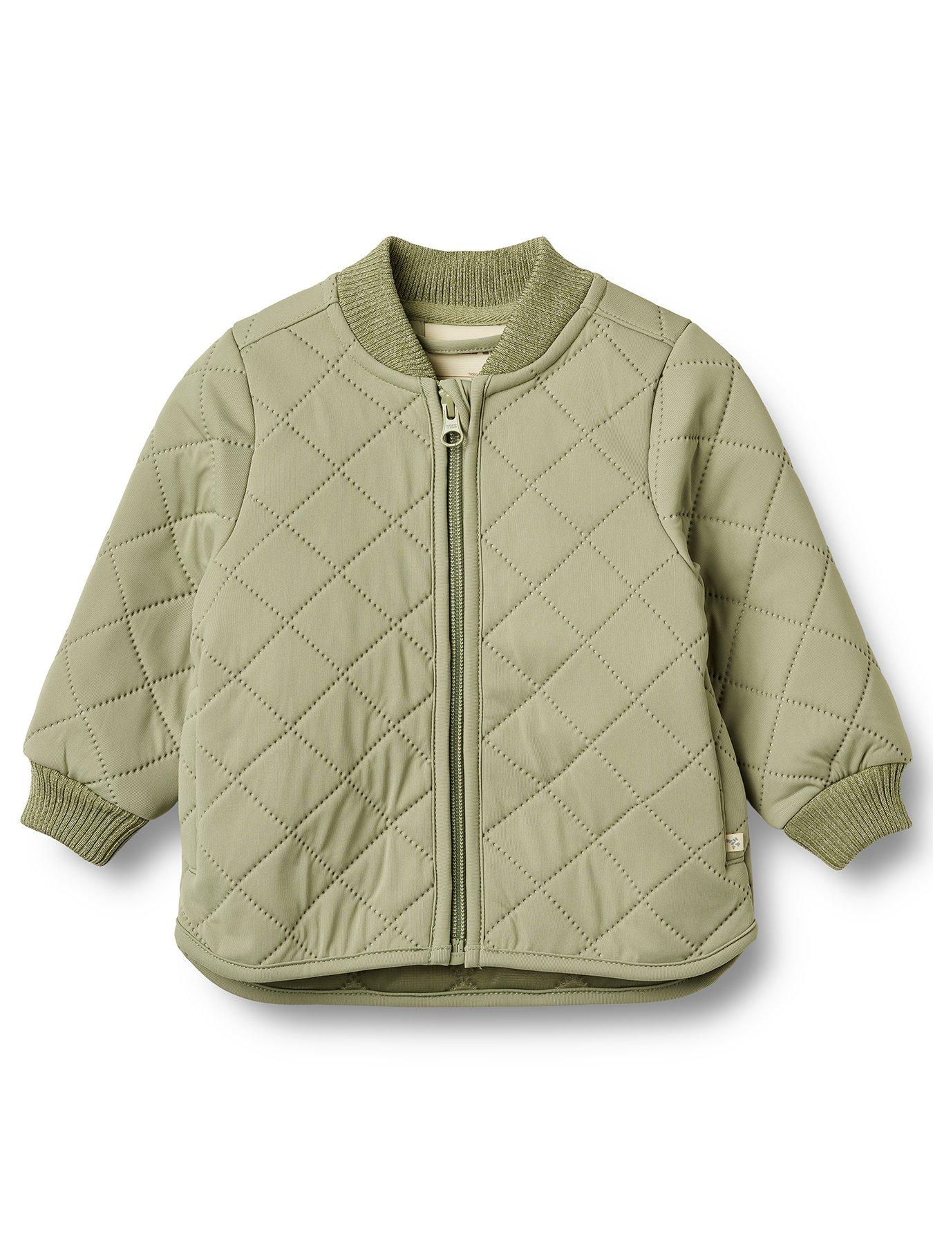 Wheat Baby Unisex Sibling Quilted Jacket - Green