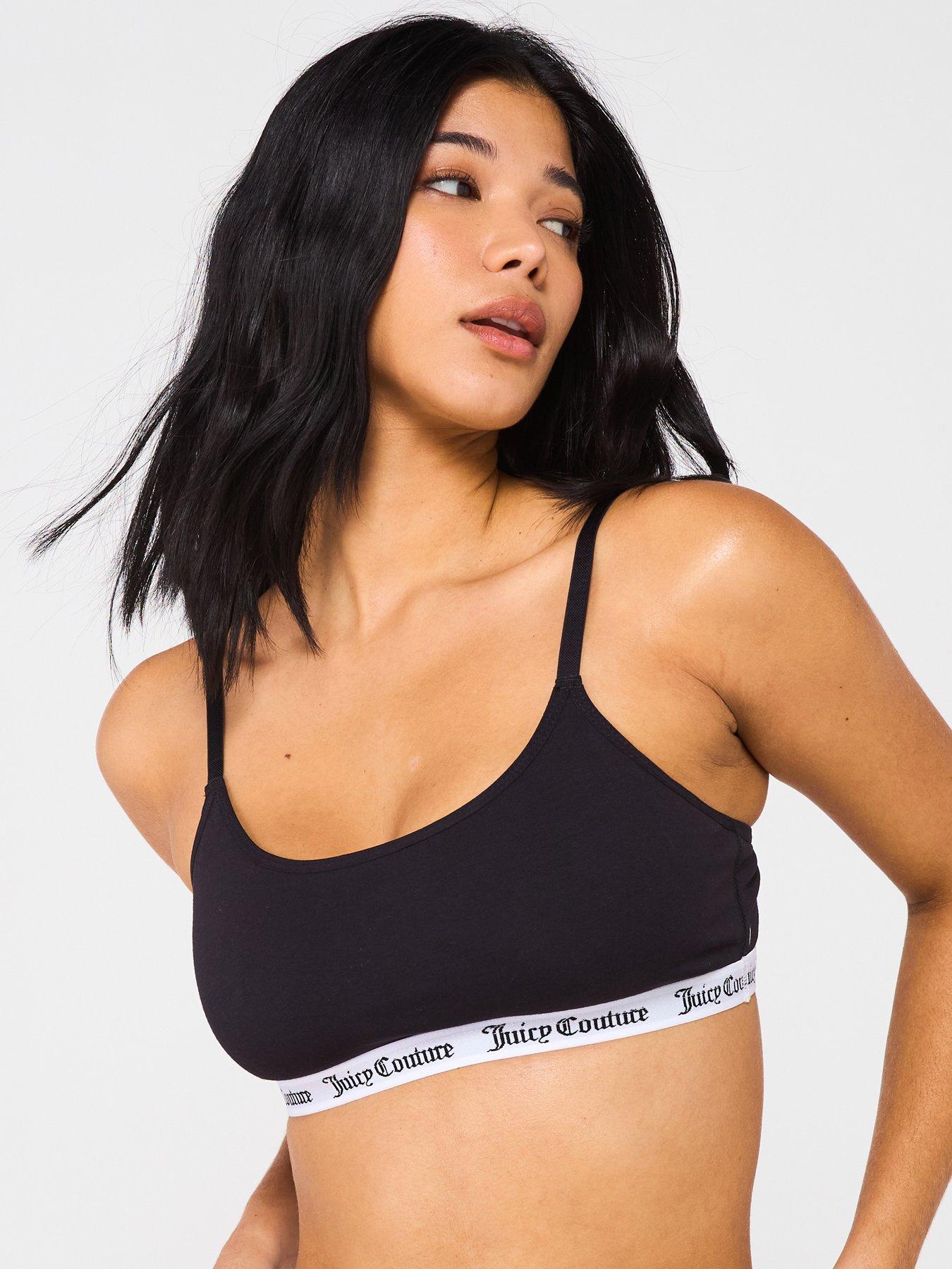 Juicy Couture Classic Logo Band Bralette - Black