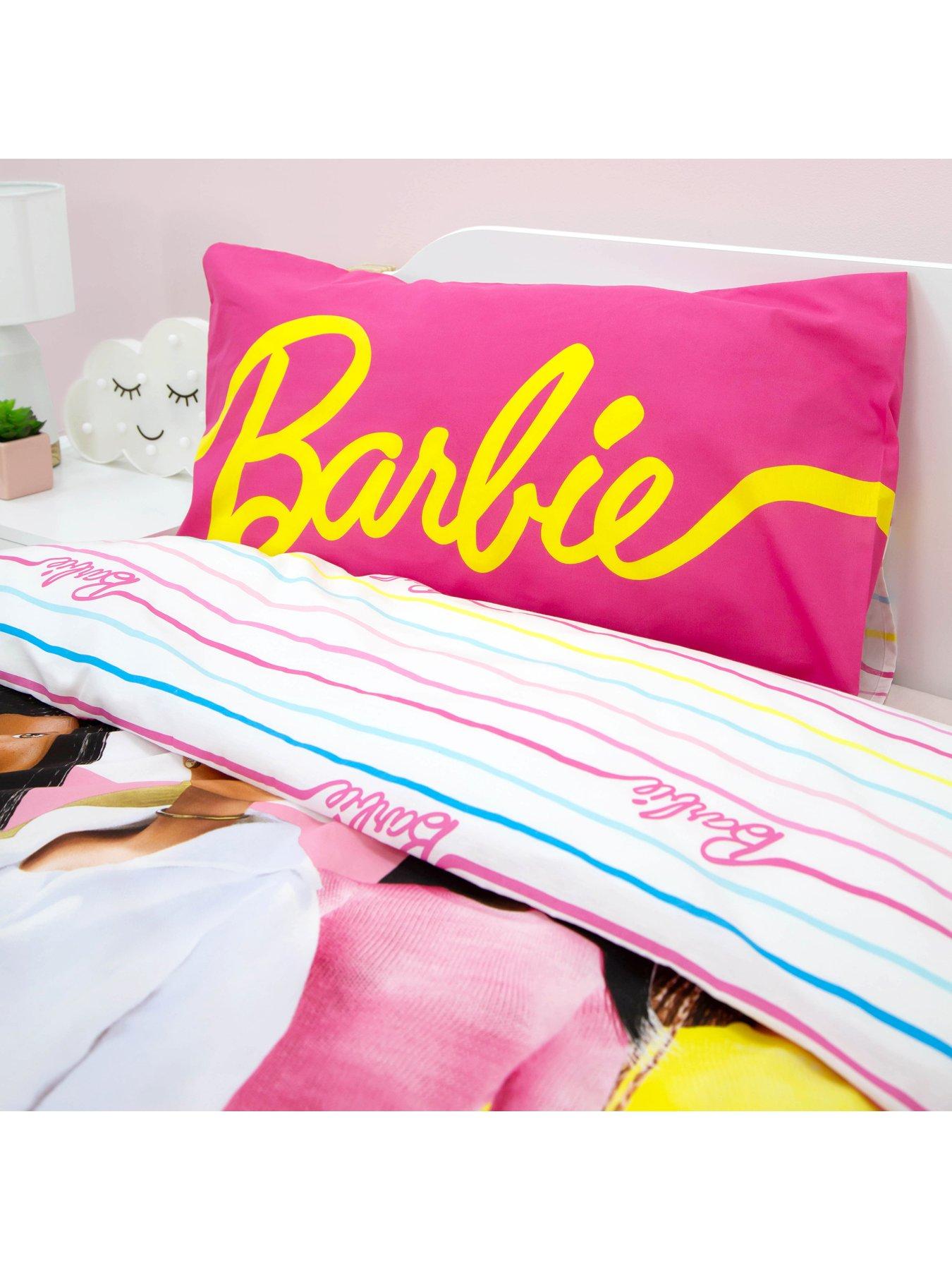  image of barbie-unboxed-panel-duvet-cover-set