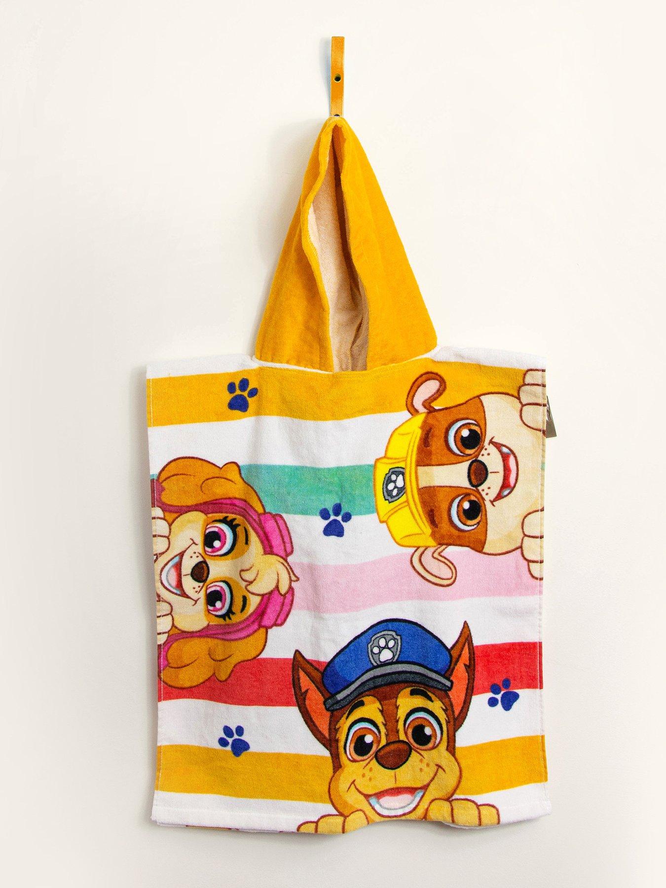 front image of paw-patrol-sunny-100-cotton-poncho