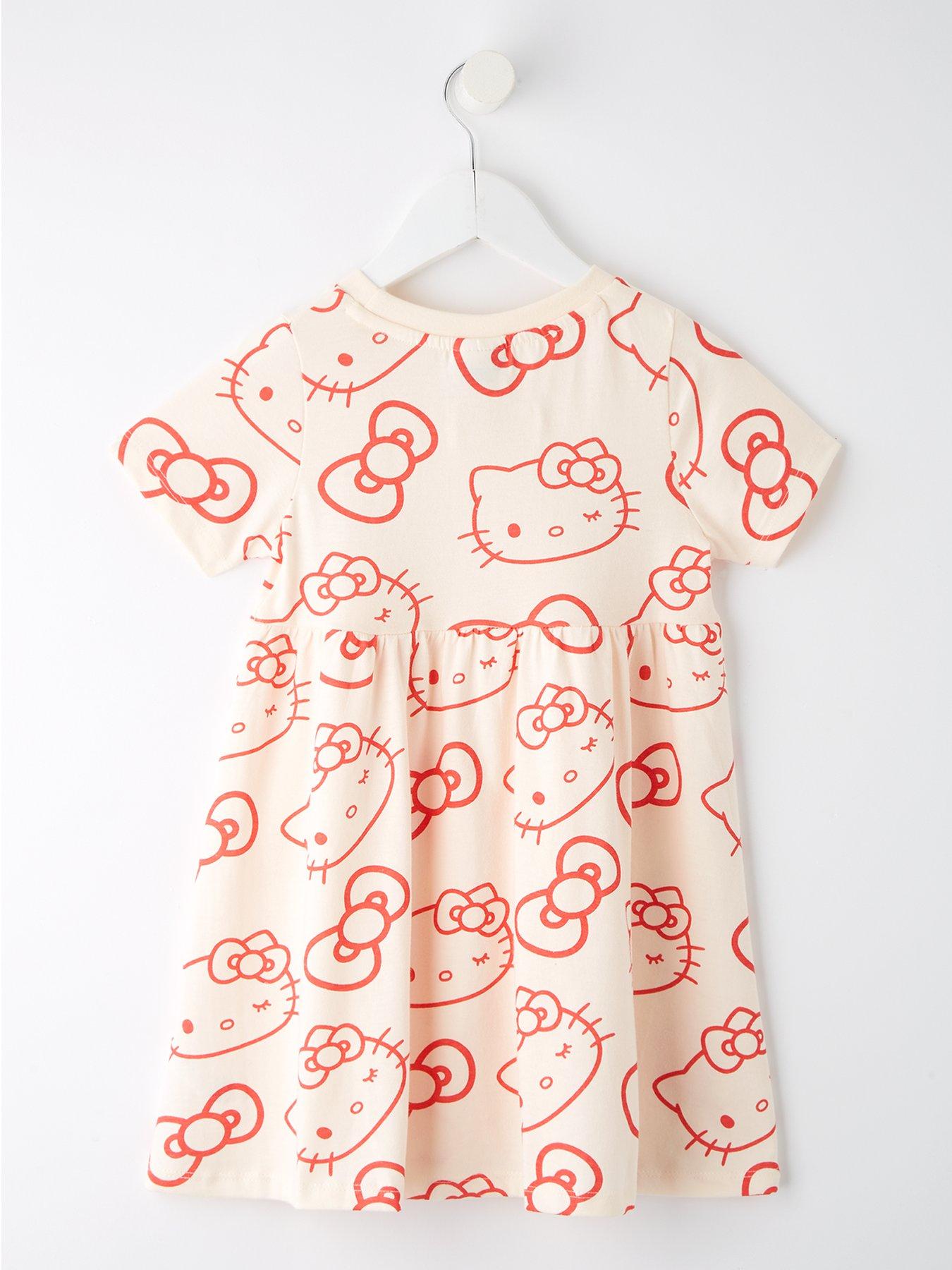 Image 2 of 4 of Hello Kitty All Over Print Short Sleeve Skater Dress - Red