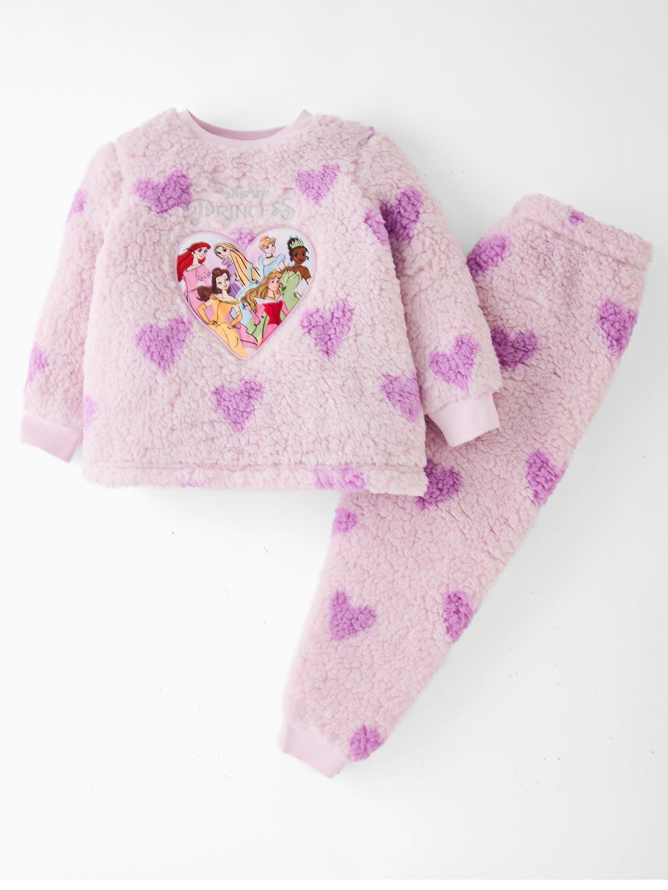 Disney Princess Embossed Fleece Pyjamas - Purple
