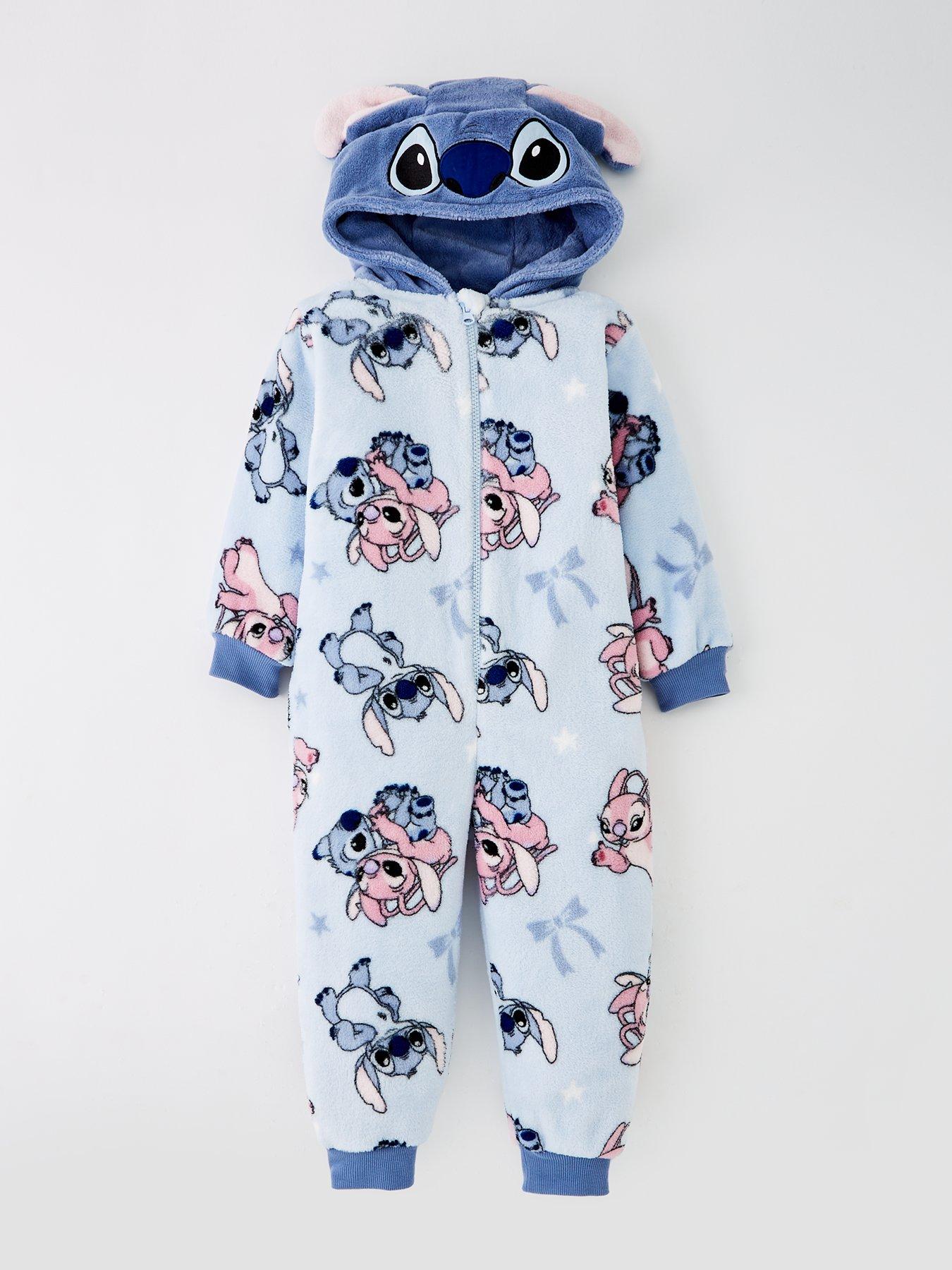 undefined Disney's Stitch and Angel Fleece All-in-One - Blue