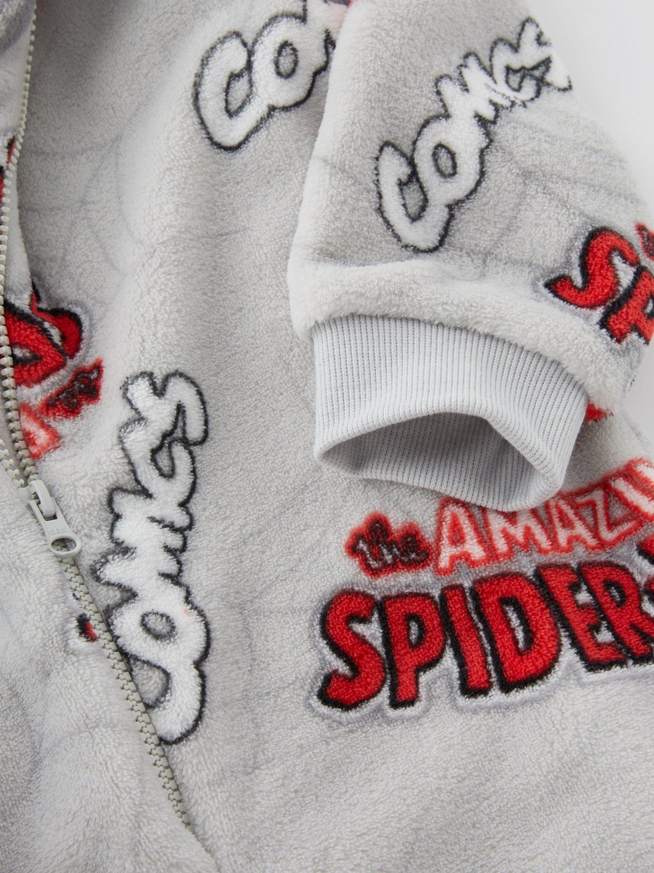 Image 3 of 4 of Spiderman Comics Fleece All In One - Grey