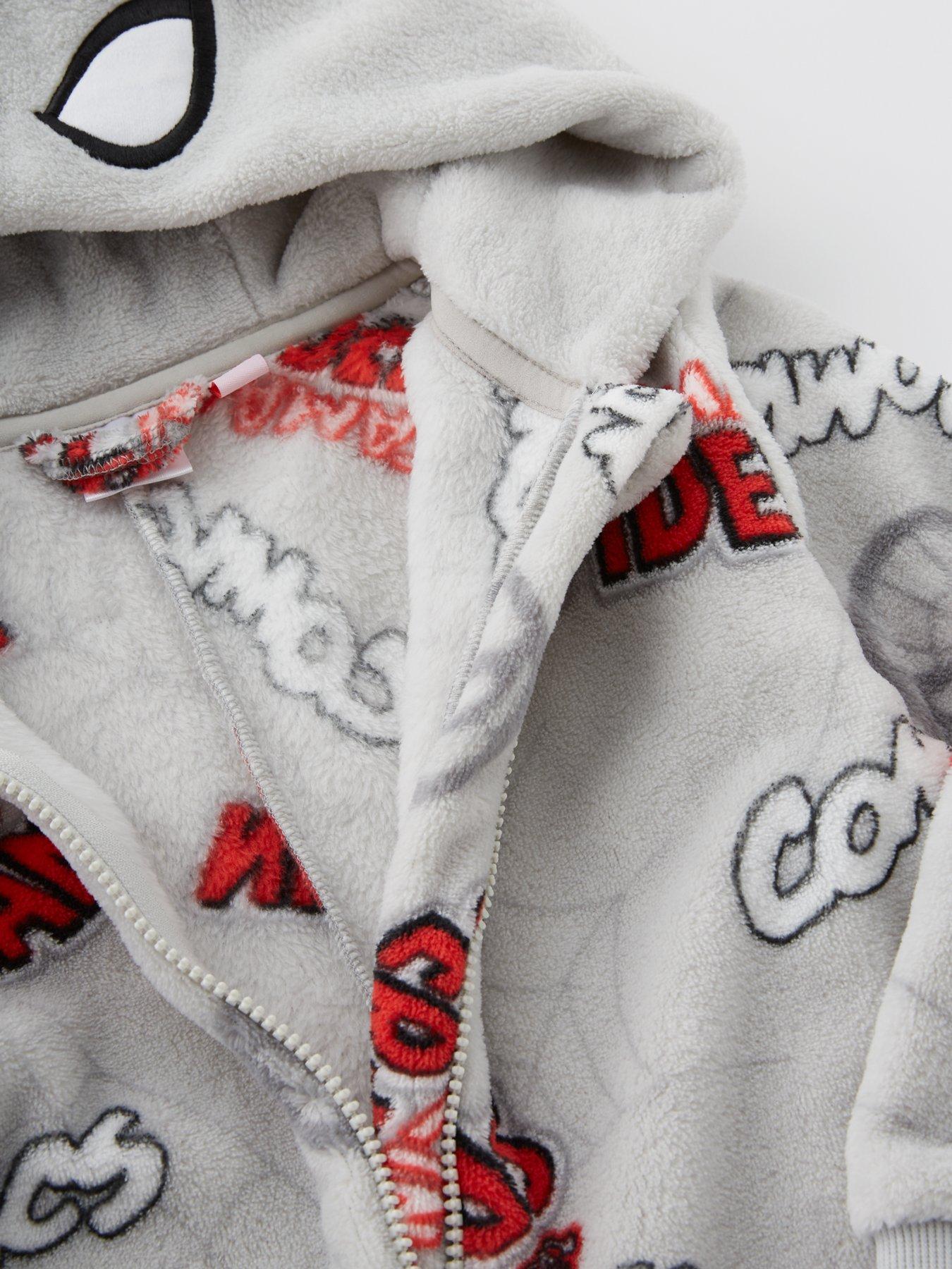 Image 4 of 4 of Spiderman Comics Fleece All In One - Grey