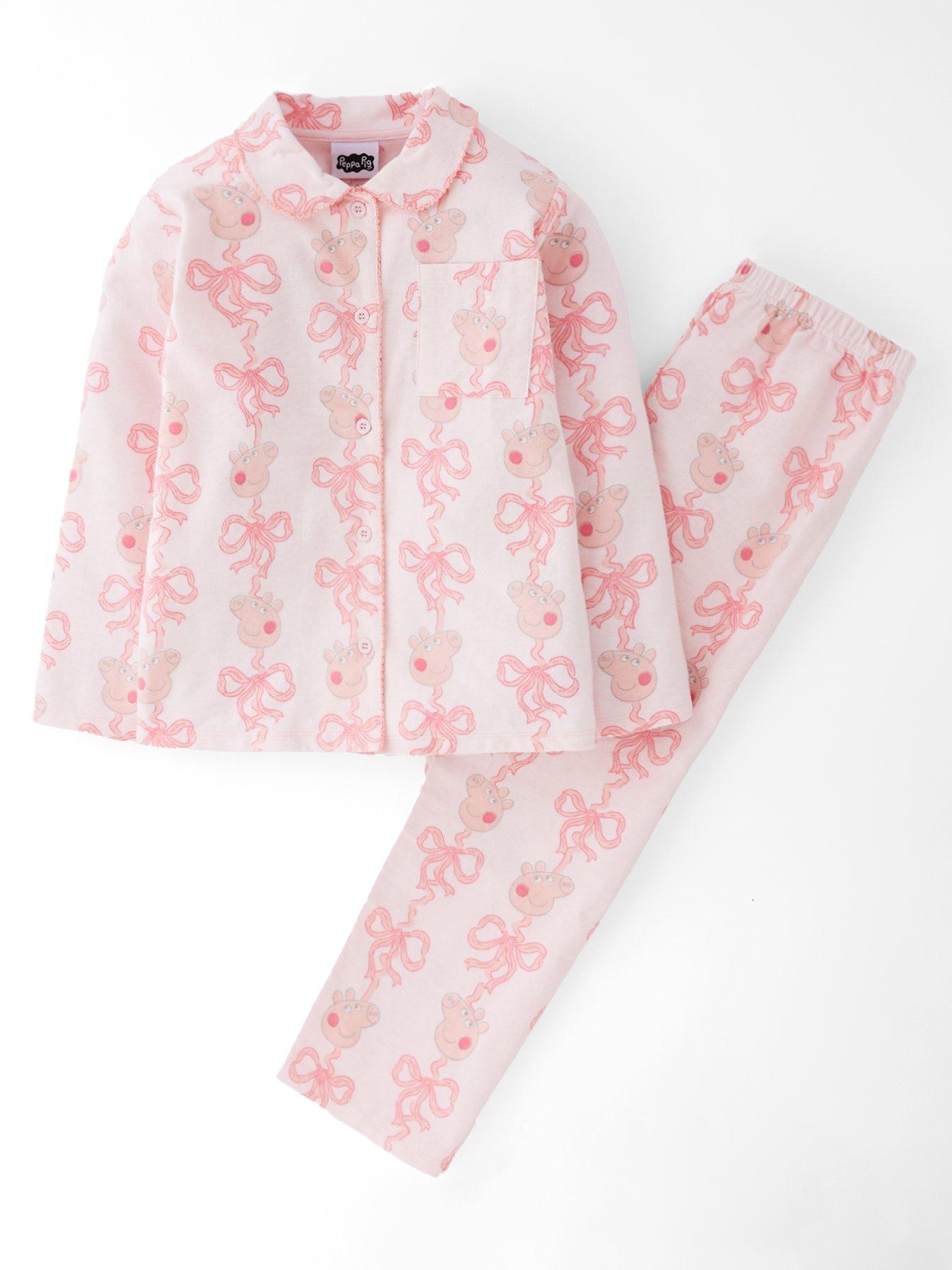 Peppa Pig Button Down Brushed Pyjamas - Pink
