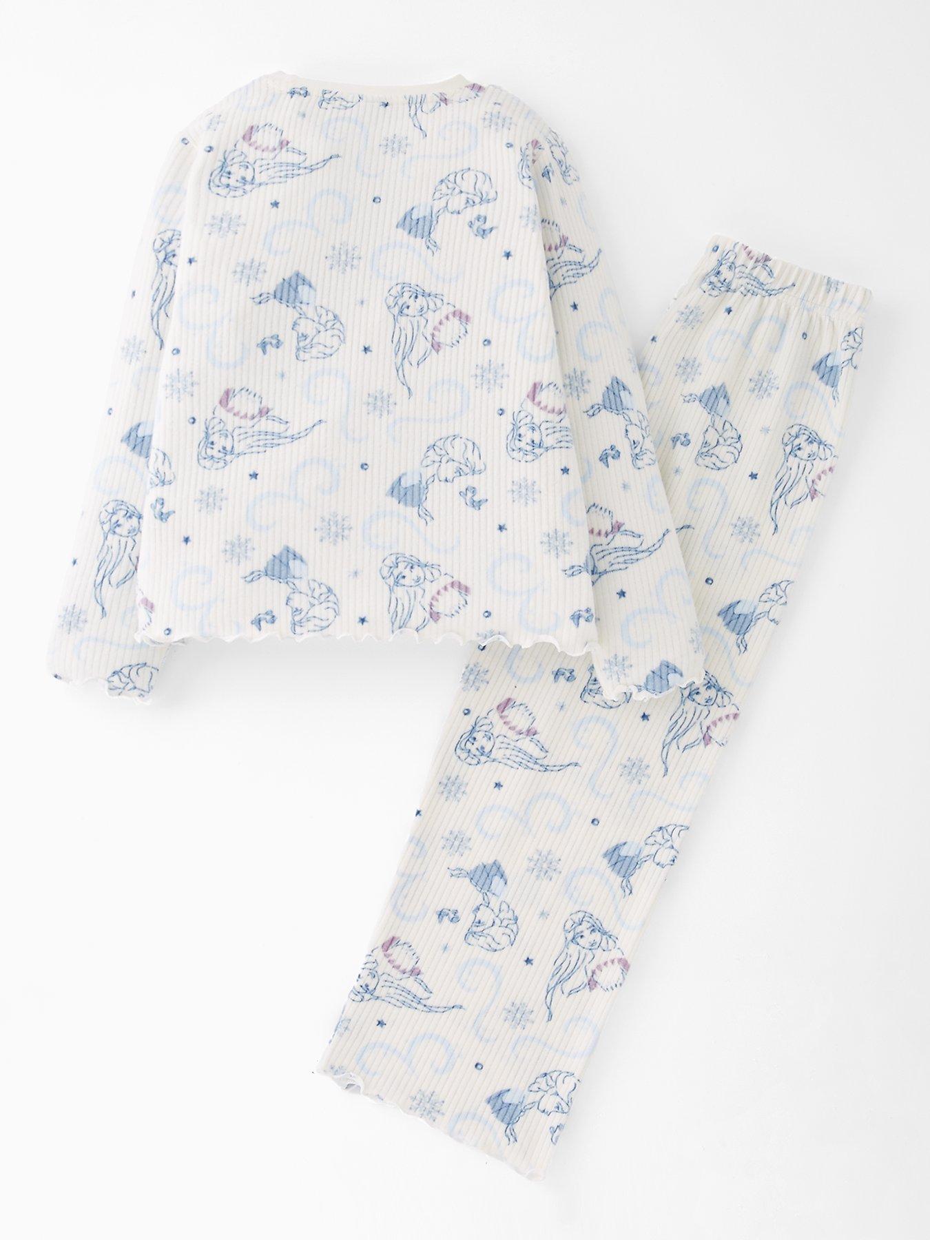 Image 2 of 5 of Disney Frozen Snit Ribbed Pyjamas - Blue