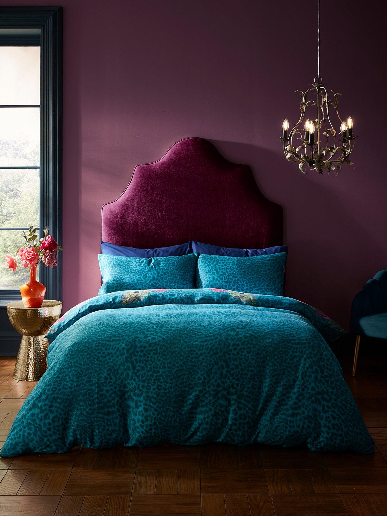  image of matthew-williamson-xanadu-100-cotton-sateen-duvet-cover-set-teal