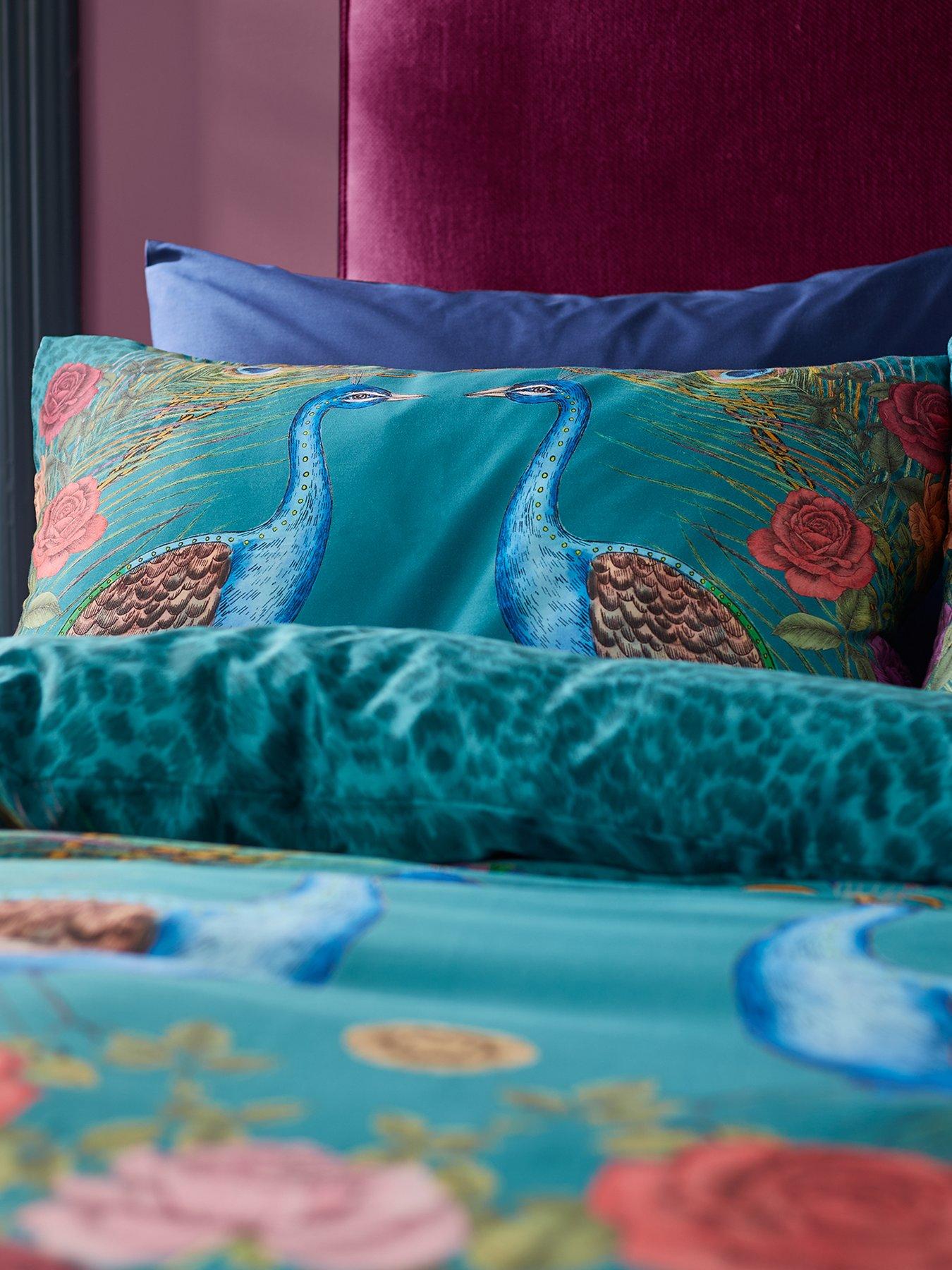  image of matthew-williamson-xanadu-100-cotton-sateen-duvet-cover-set-teal