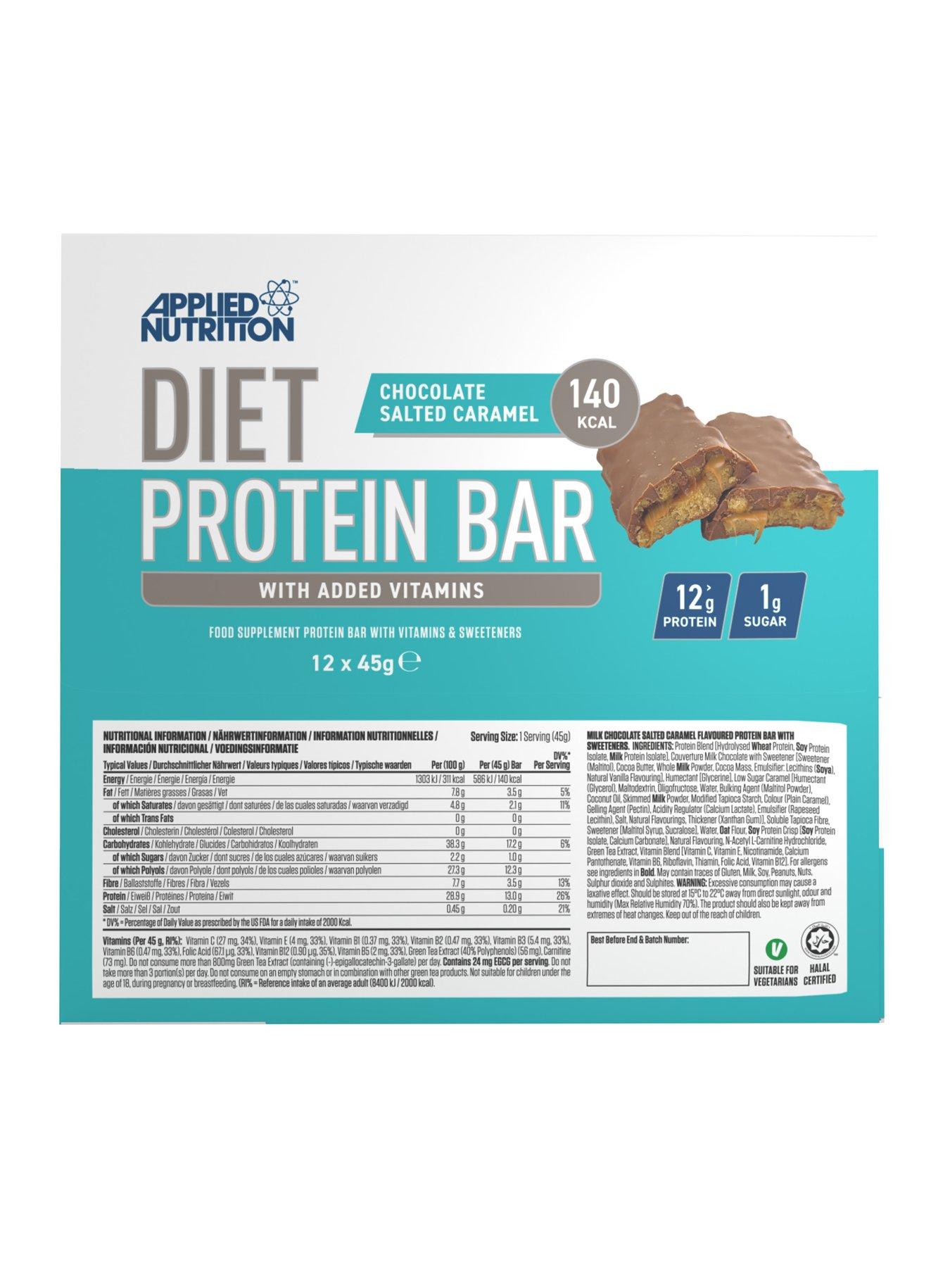 Image 4 of 4 of Applied Nutrition DIET PROTEIN BAR CHOCOLATE SALTED CARAMEL (12 x&nbsp;45g Bars)