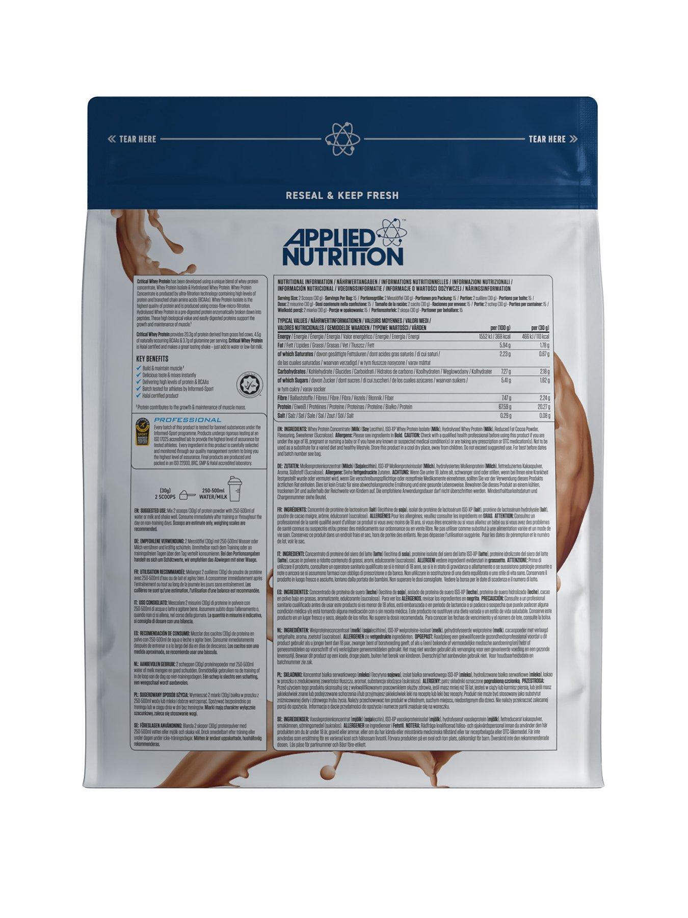  image of applied-nutrition-critical-whey-protein-450g-15-servings-chocolate-milkshake
