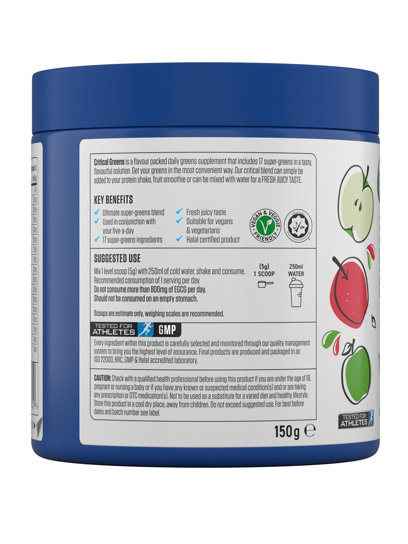 Image 2 of 3 of Applied Nutrition Critical Greens 150g -&nbsp;30 Servings, Apple Burst