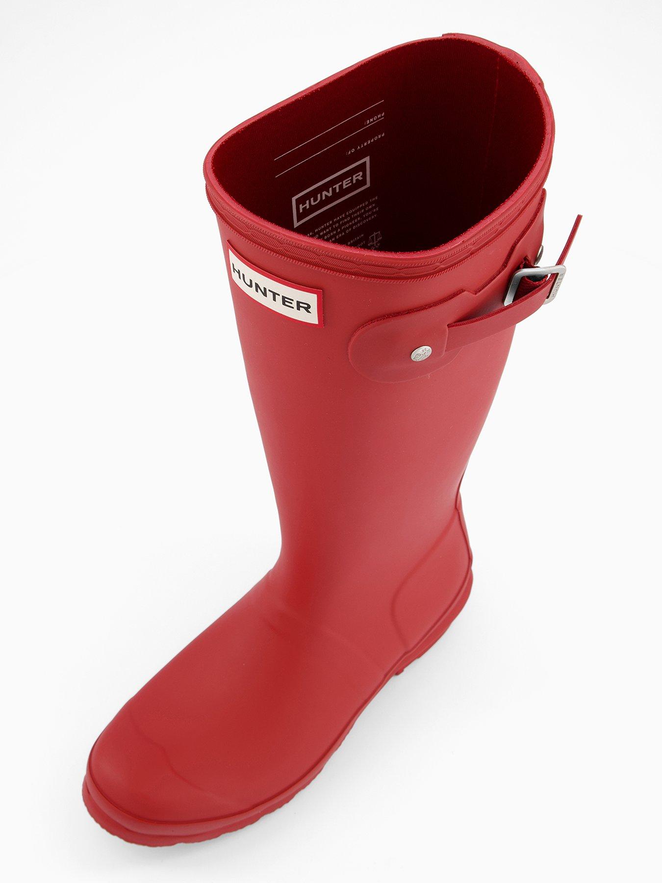  image of hunter-kids-originals-wellington-boots-red