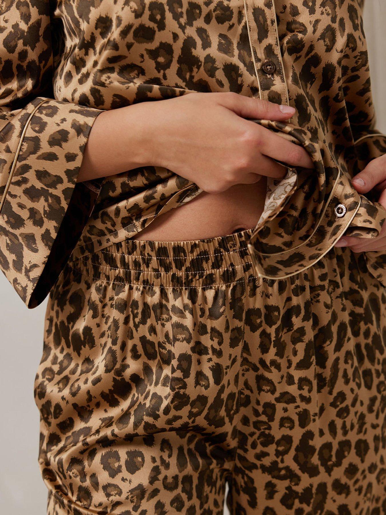  image of chelsea-peers-leopard-print-long-pyjama-set