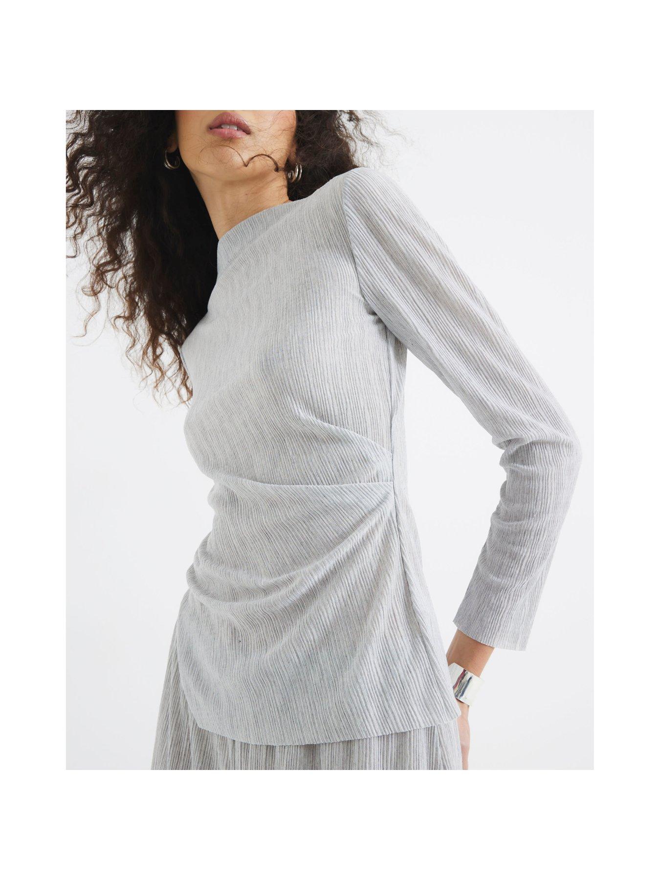  image of river-island-drape-asymmetric-top-set-light-grey