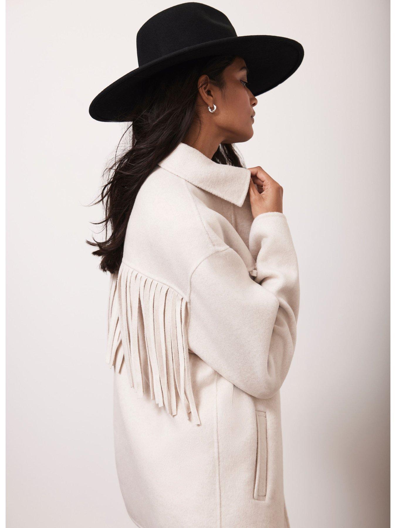  image of mint-velvet-neutral-tassel-detail-jacket-beige