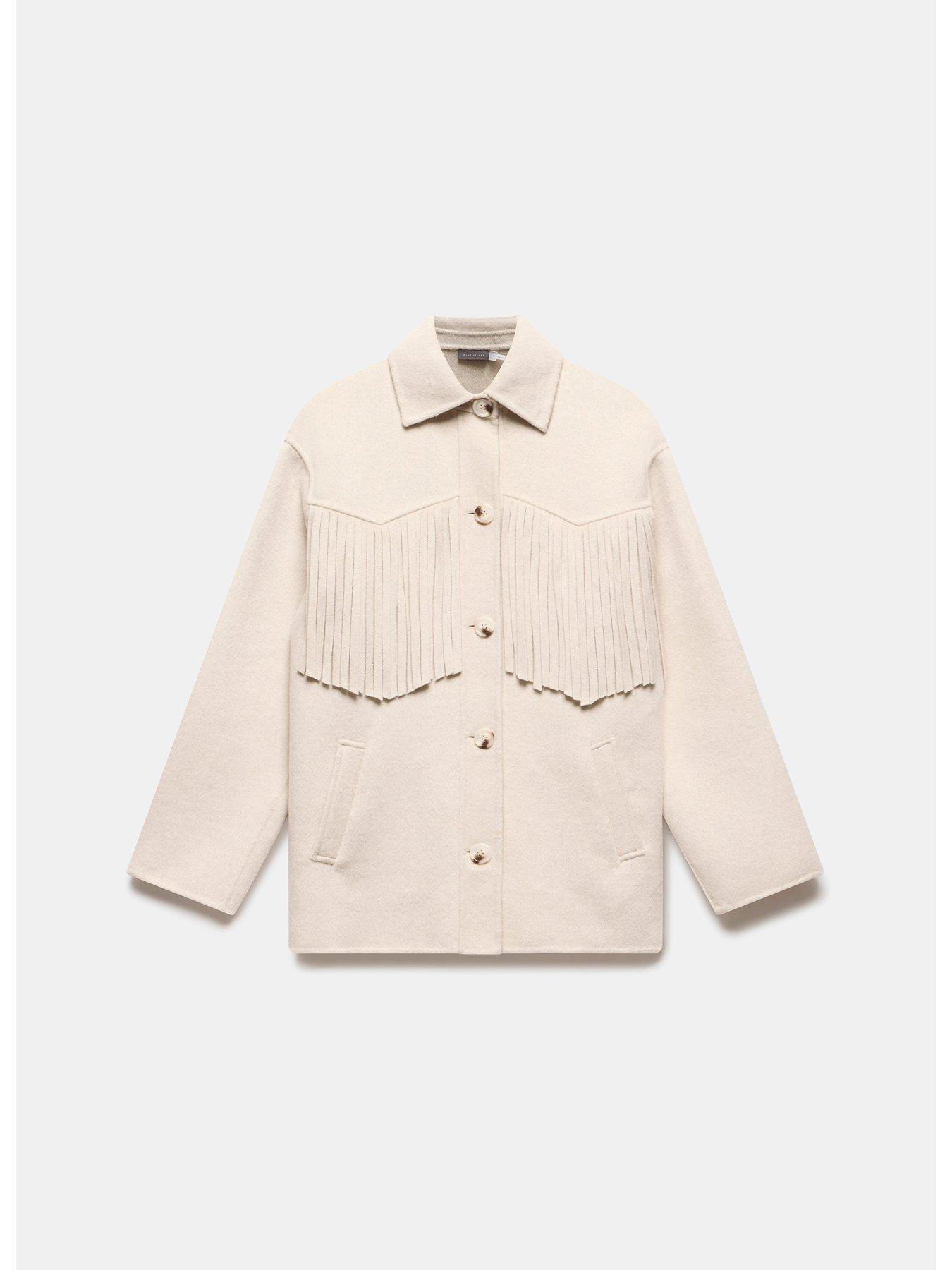  image of mint-velvet-neutral-tassel-detail-jacket-beige