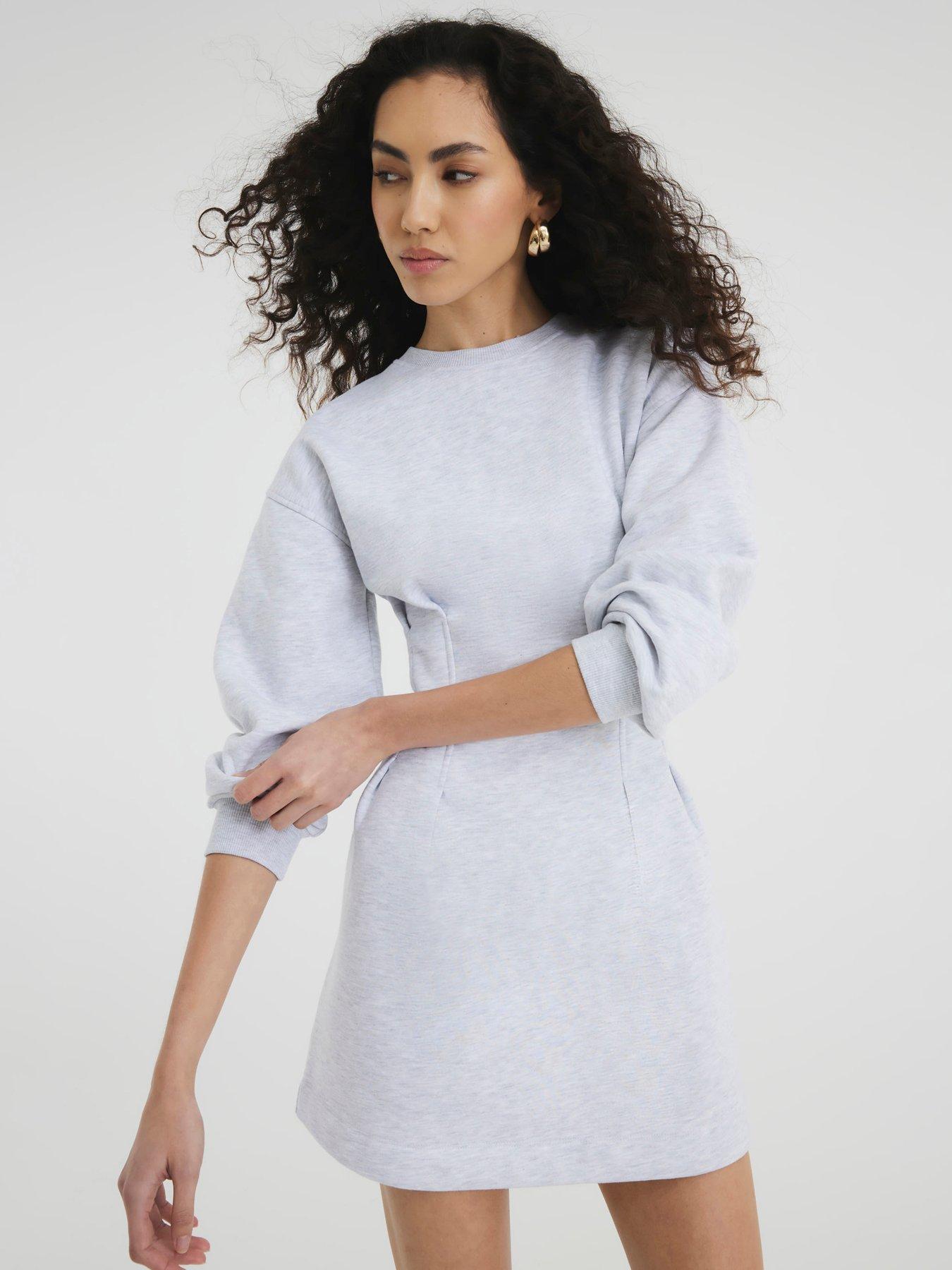 undefined Corset Sweat Dress - Marl Grey