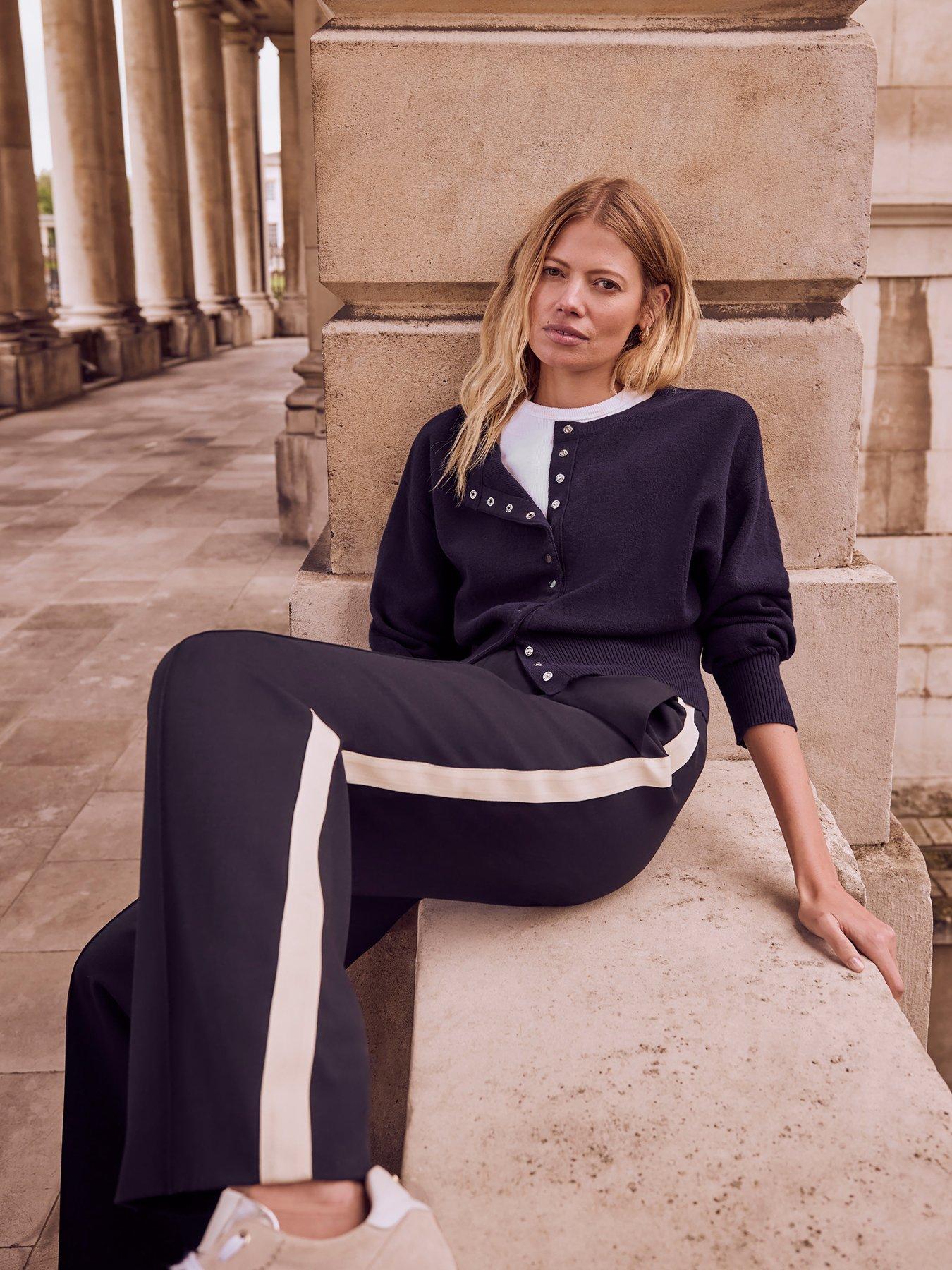  image of mint-velvet-cotton-blend-cardigan-navy