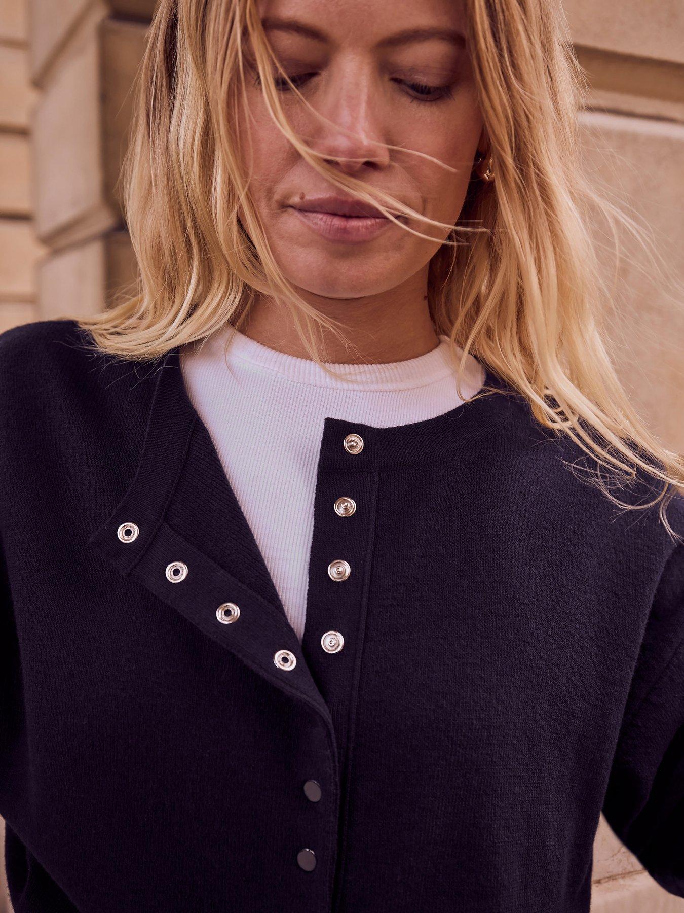  image of mint-velvet-cotton-blend-cardigan-navy