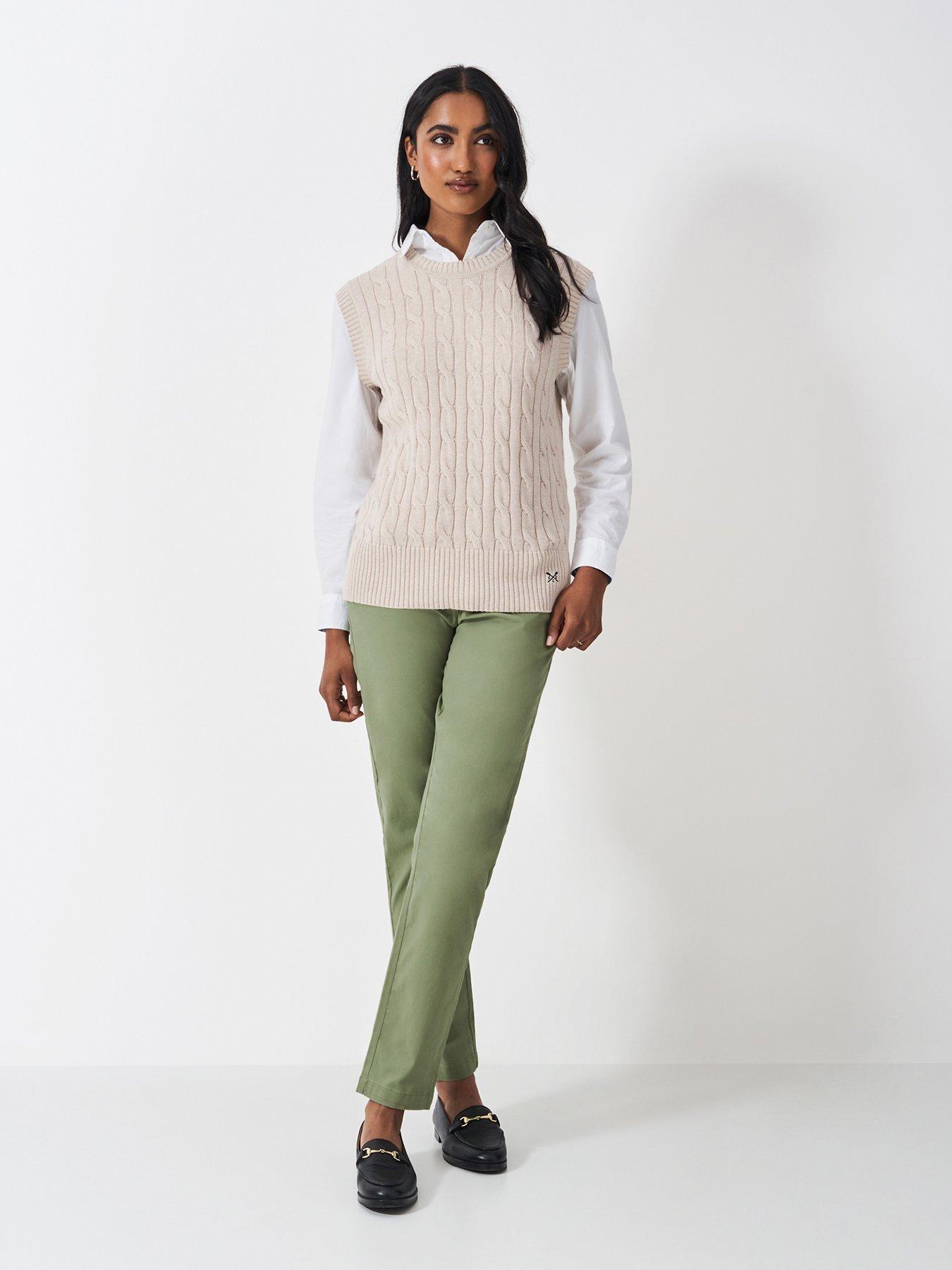  image of crew-clothing-salcombe-chino-trouser-green