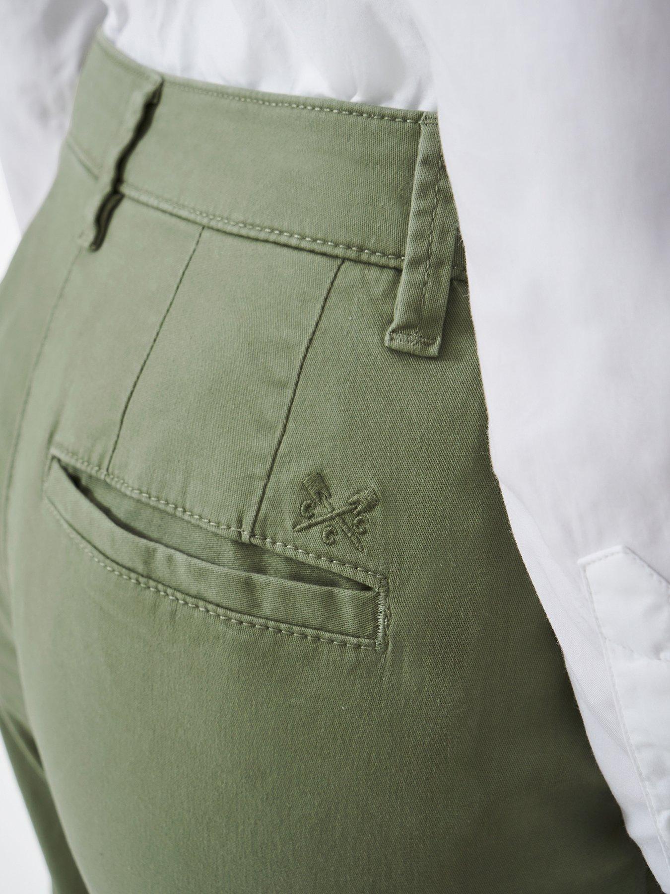  image of crew-clothing-salcombe-chino-trouser-green