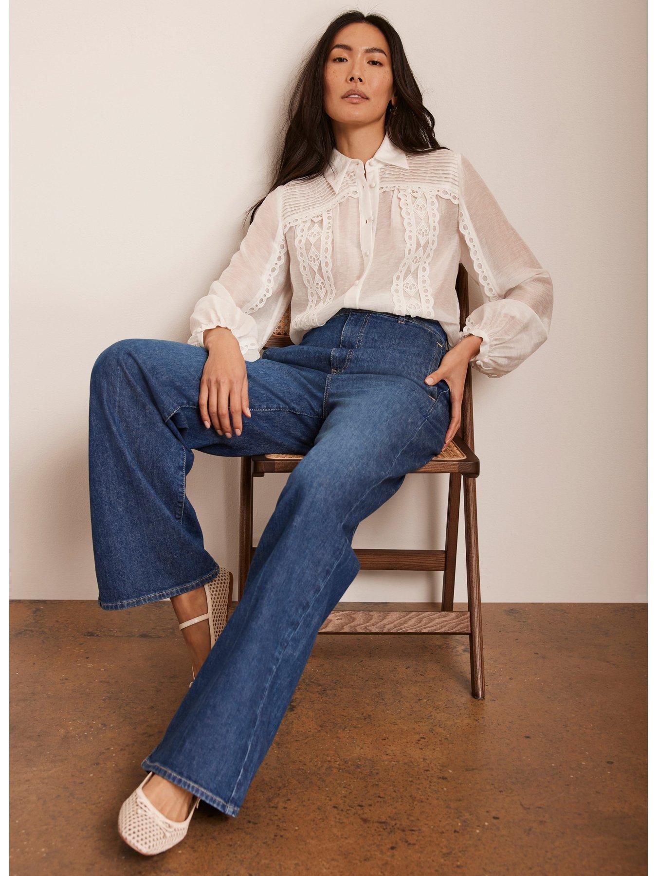  image of mint-velvet-trim-detail-shirt-white