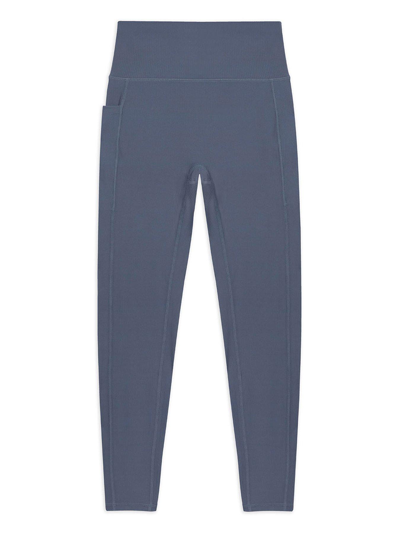 undefined Ribbed Leggings - Plain Grey