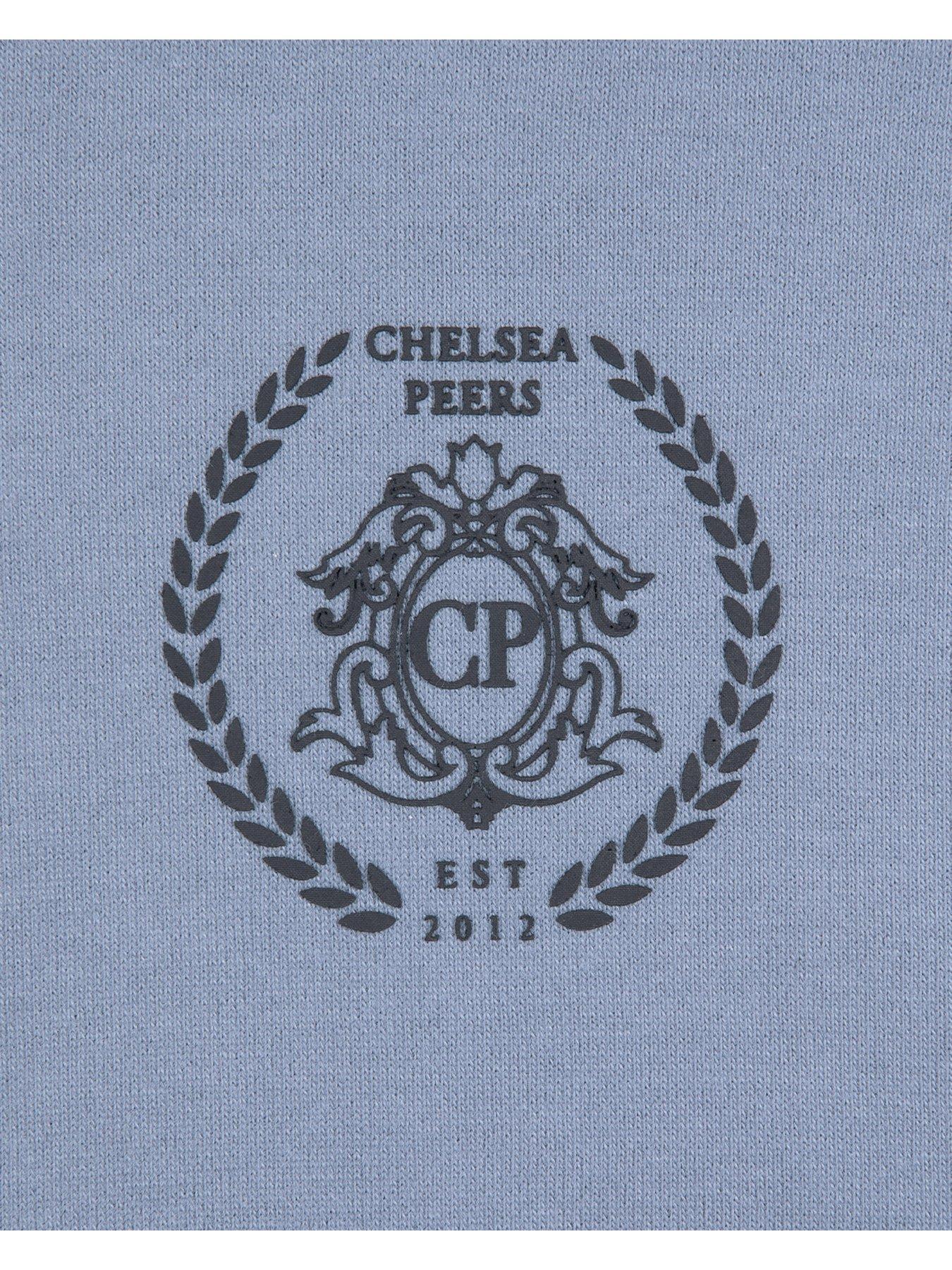 Image 3 of 3 of CHELSEA PEERS Zip Through Hoodie Sweatshirt - Plain - Blue