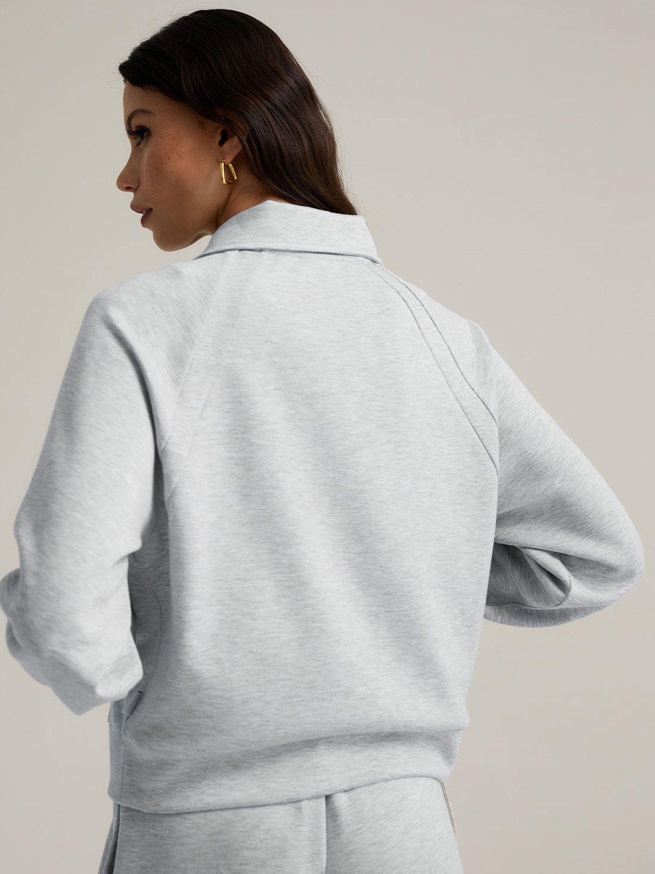  image of chelsea-peers-luxecomfort-scuba-half-zip-sweatshirt-grey-marl